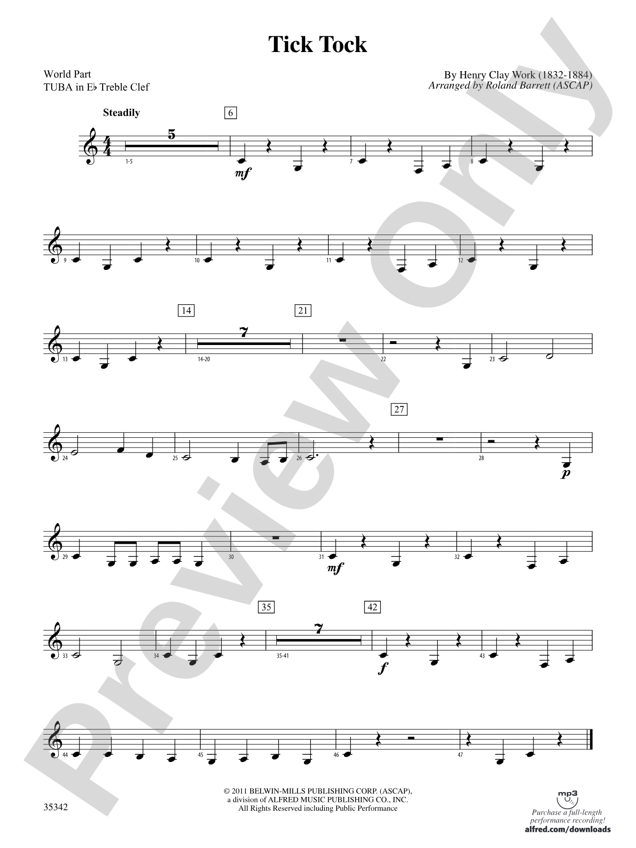 Tick Tock: (wp) E-flat Tuba T.C.