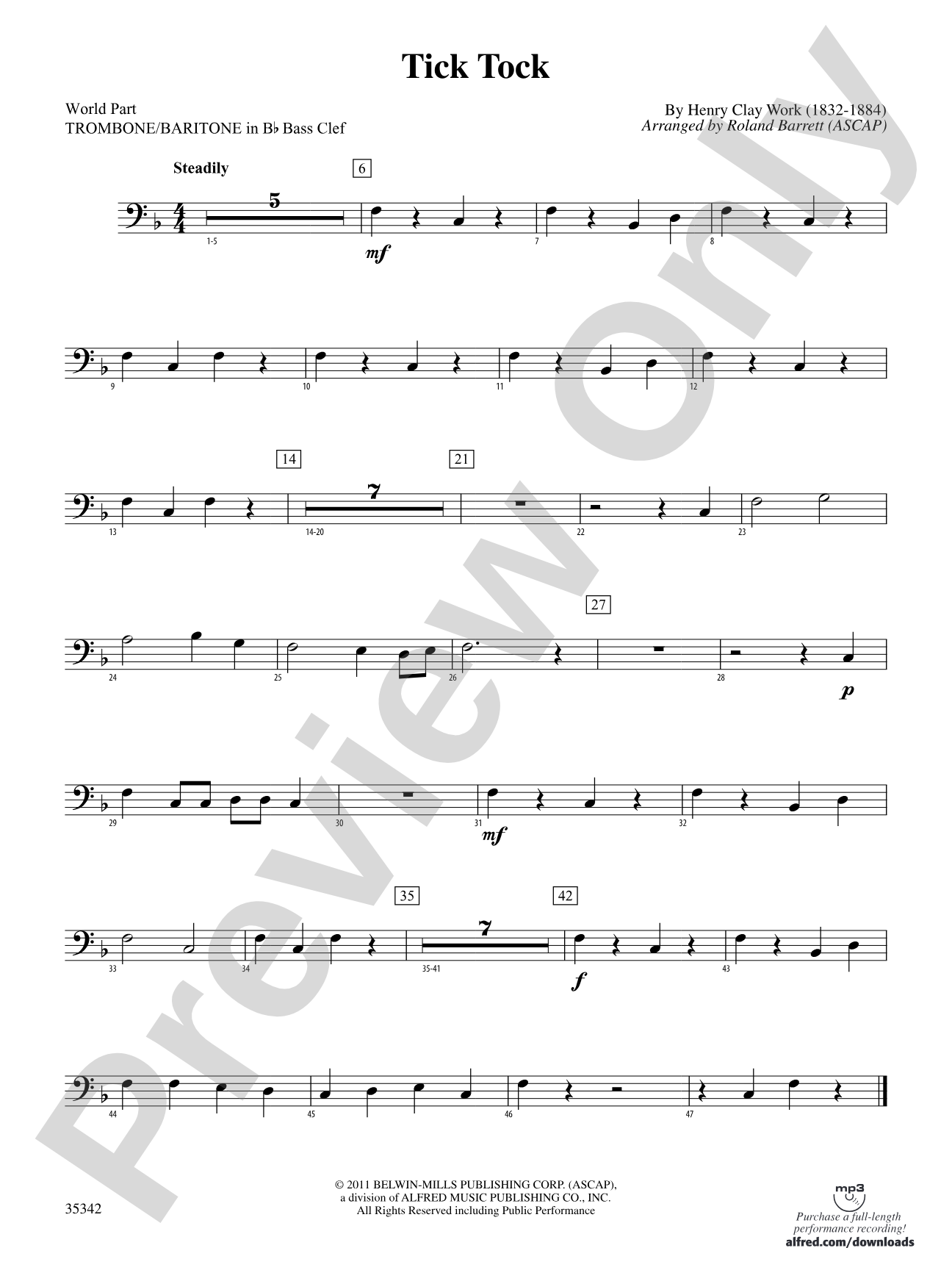 Tick Tock: (wp) 1st B-flat Trombone B.C.