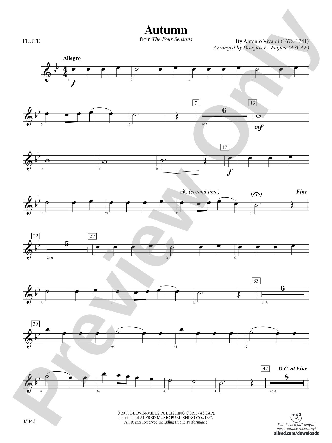 Autumn (from The Four Seasons): Flute