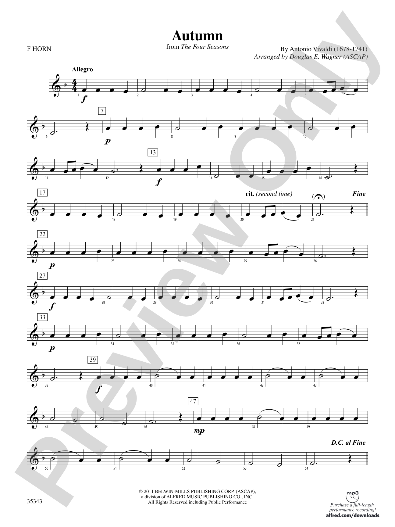 Autumn (from The Four Seasons): 1st F Horn