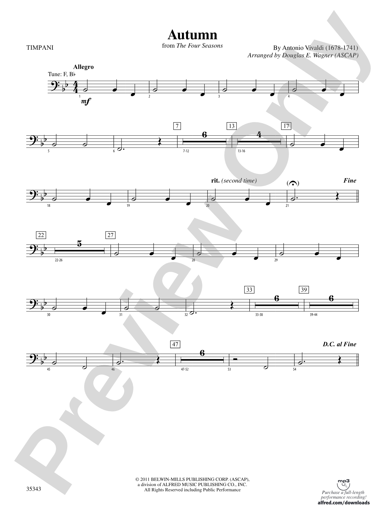 Autumn (from The Four Seasons): Timpani
