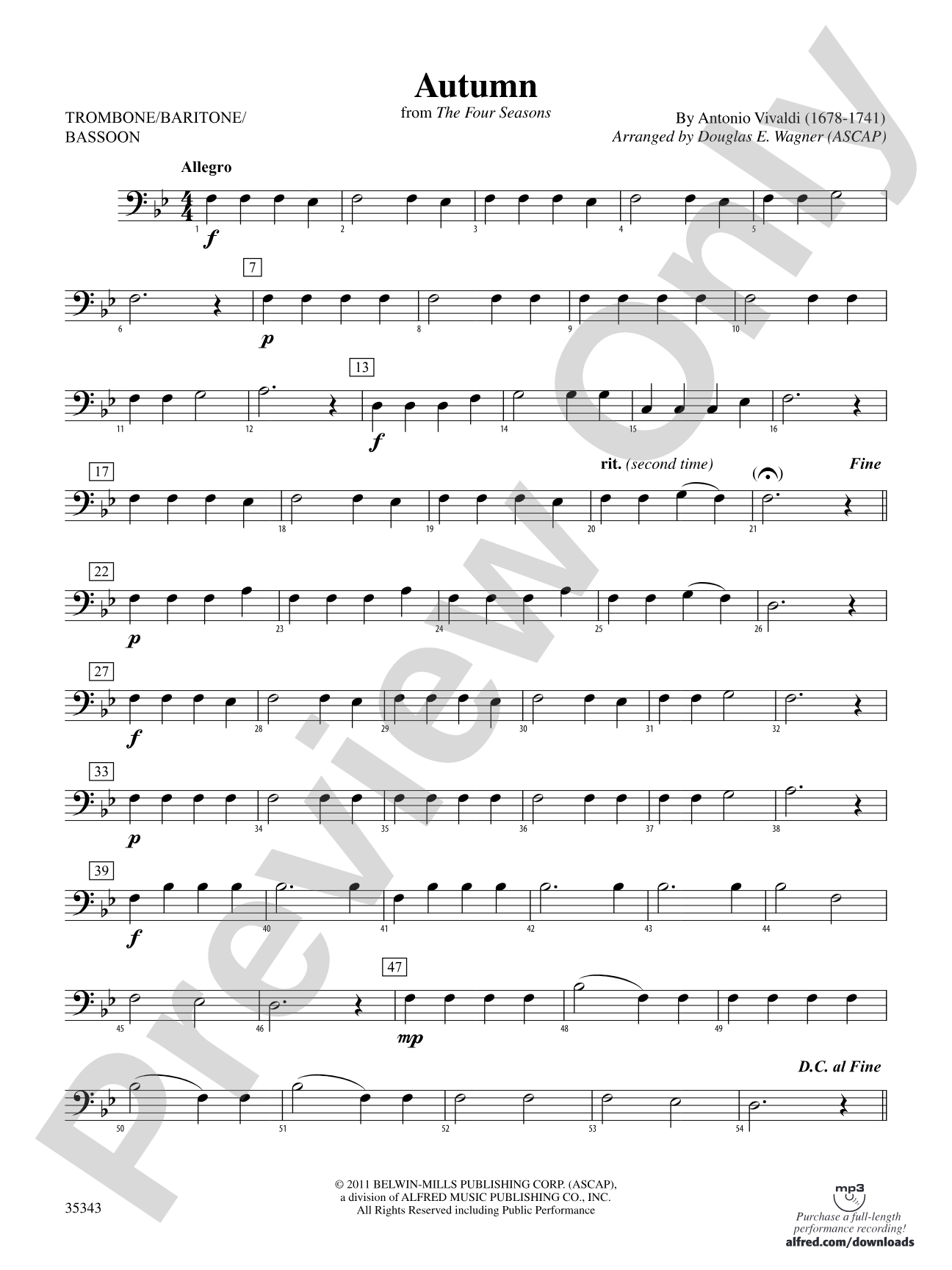 Autumn (from The Four Seasons): 1st Trombone