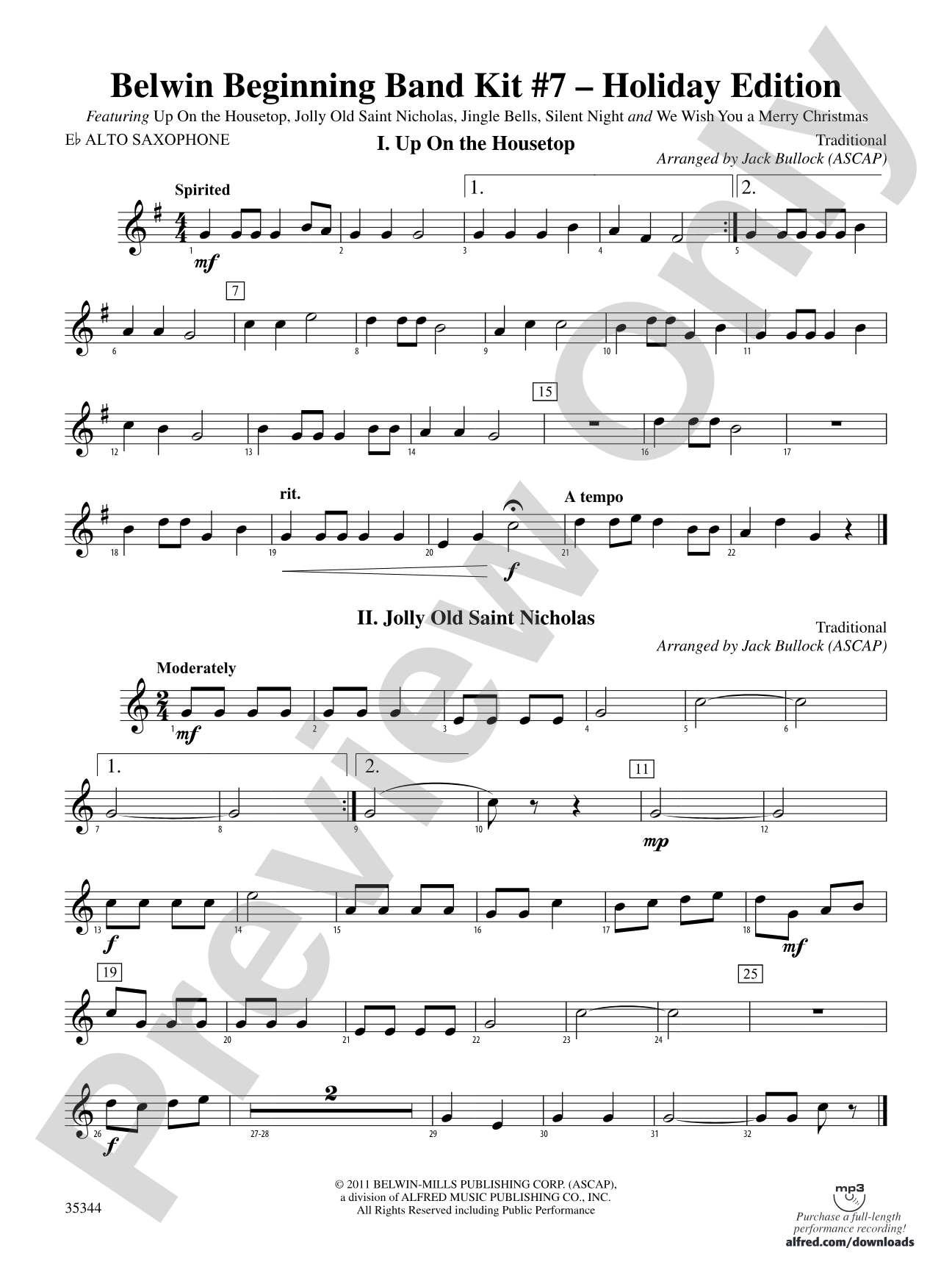 Belwin Beginning Band Kit #7: Holiday Edition: E-flat Alto Saxophone