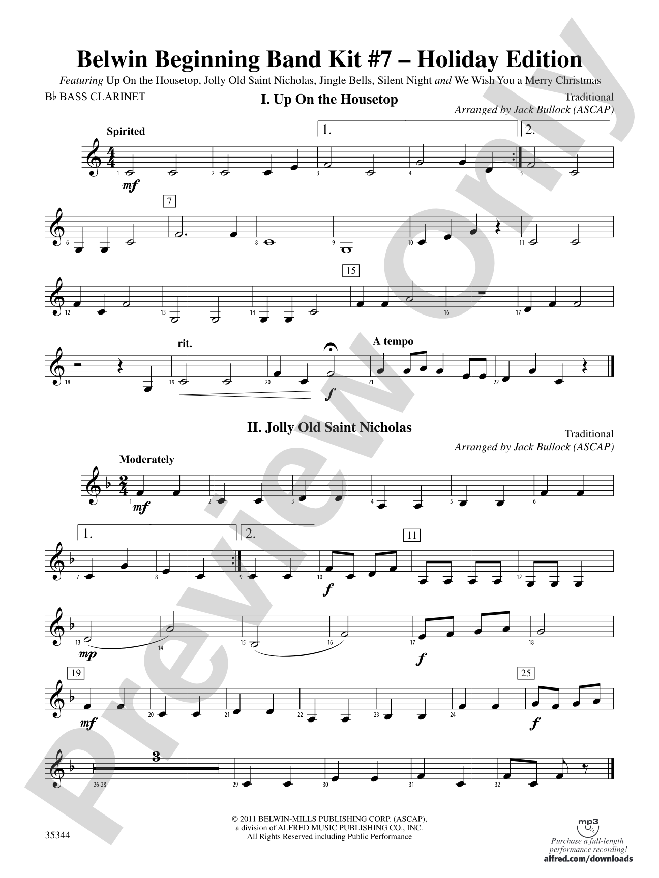 Belwin Beginning Band Kit #7: Holiday Edition: B-flat Bass Clarinet