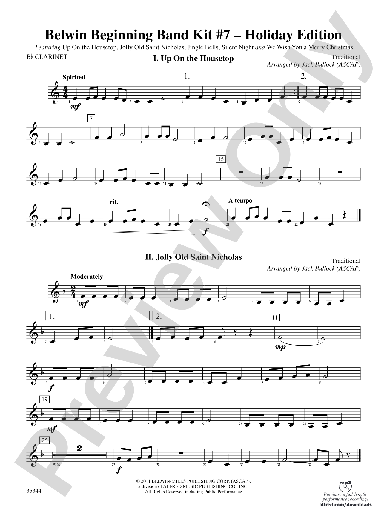 Belwin Beginning Band Kit #7: Holiday Edition: 1st B-flat Clarinet