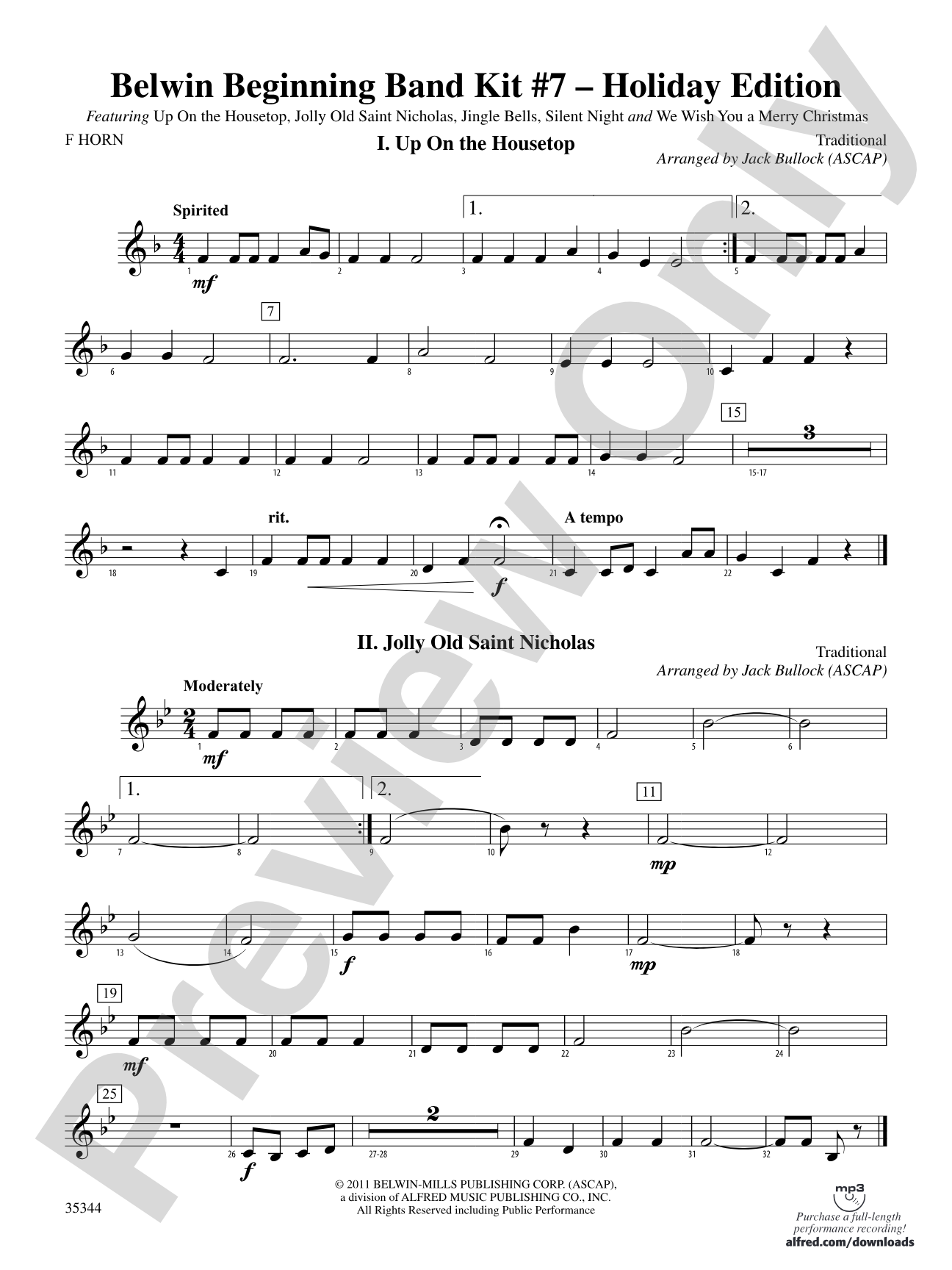 Belwin Beginning Band Kit #7: Holiday Edition: 1st F Horn