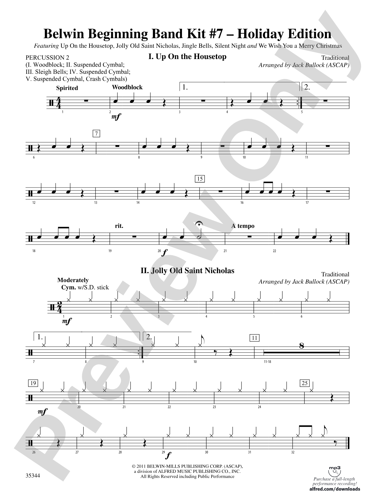 Belwin Beginning Band Kit #7: Holiday Edition: 2nd Percussion