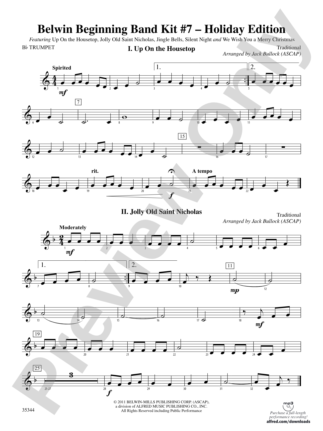 Belwin Beginning Band Kit #7: Holiday Edition: 1st B-flat Trumpet