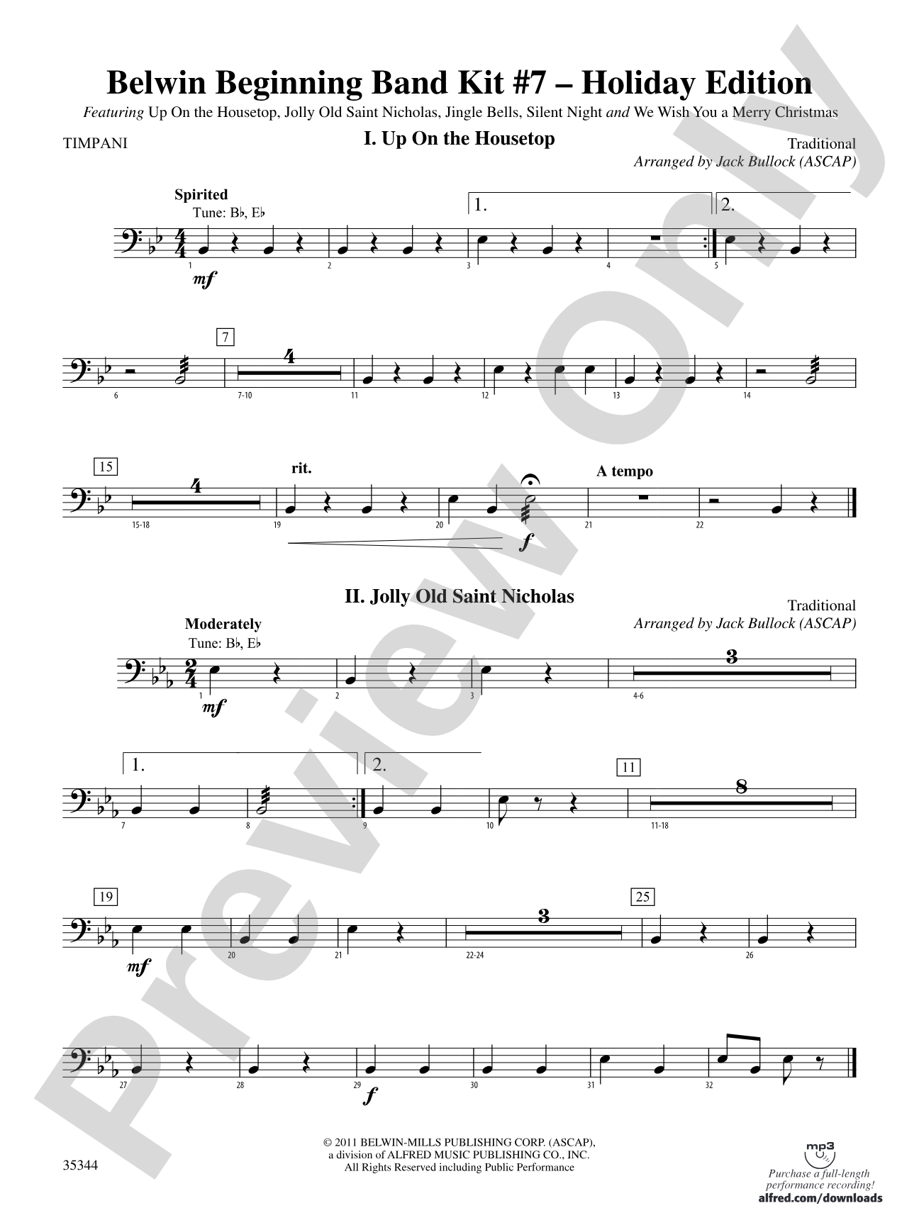 Belwin Beginning Band Kit #7: Holiday Edition: Timpani