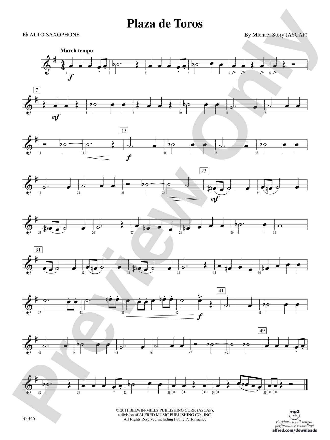 Plaza de Toros: E-flat Alto Saxophone
