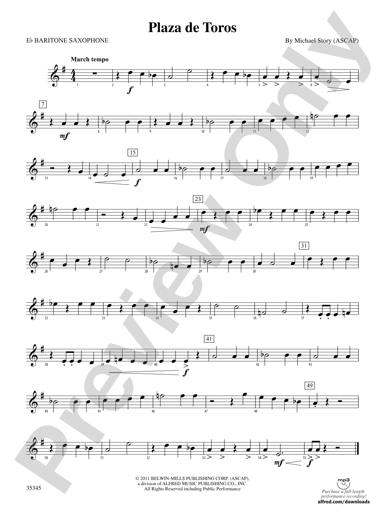 Plaza de Toros: E-flat Baritone Saxophone