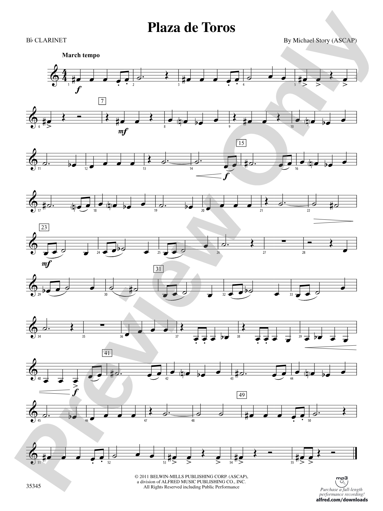 Plaza de Toros: 1st B-flat Clarinet
