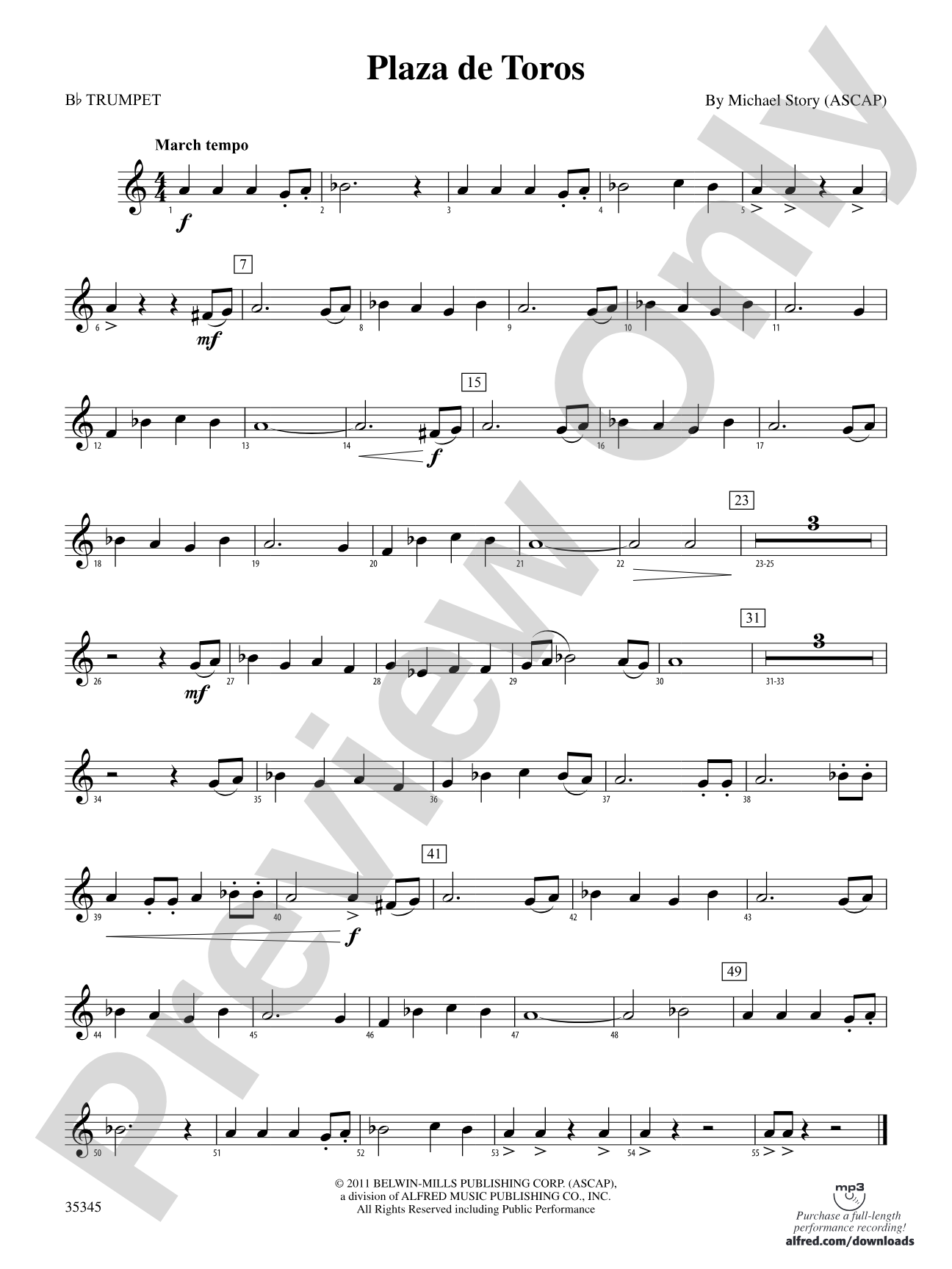 Plaza de Toros: 1st B-flat Trumpet
