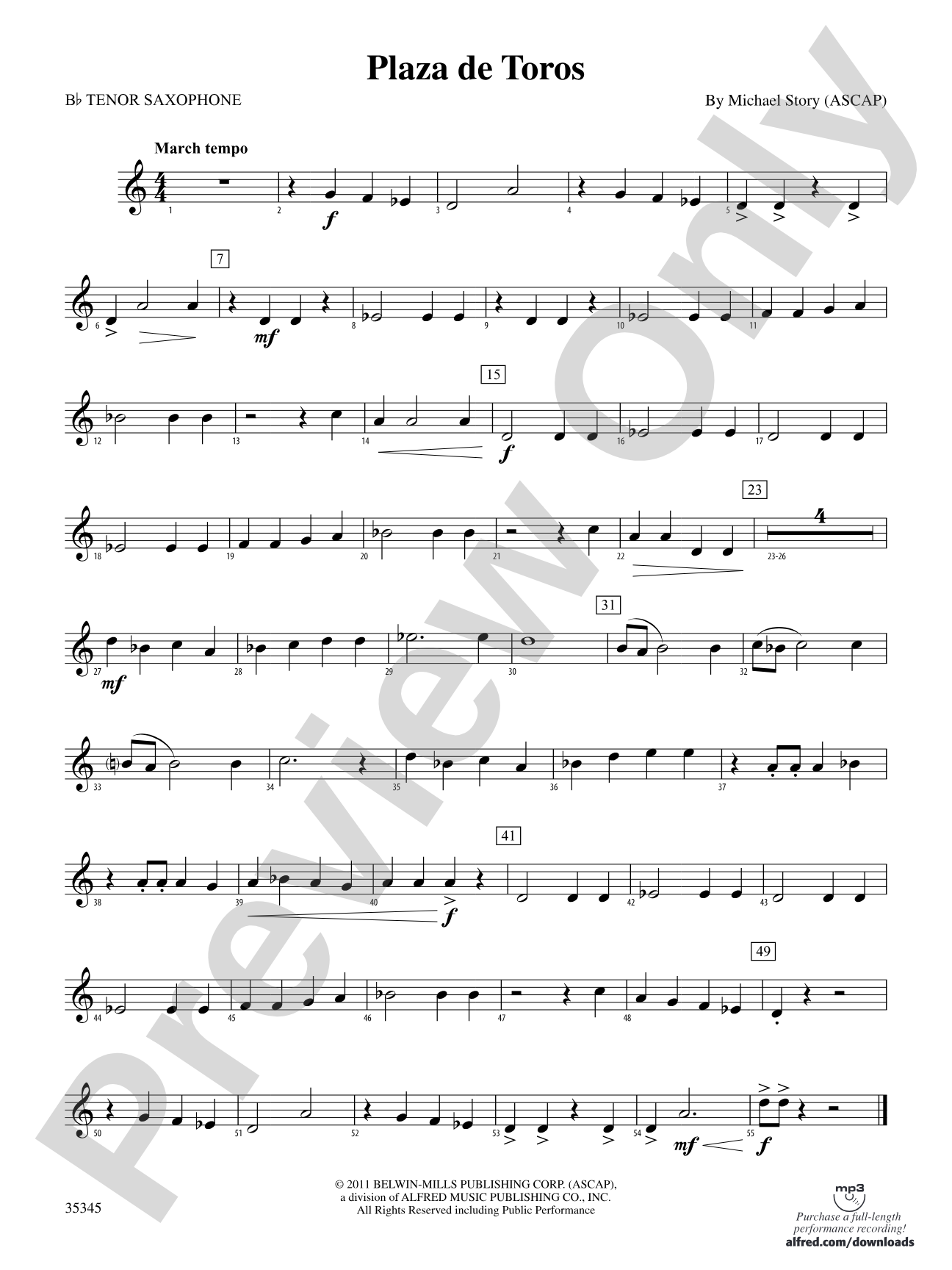 Plaza de Toros: B-flat Tenor Saxophone