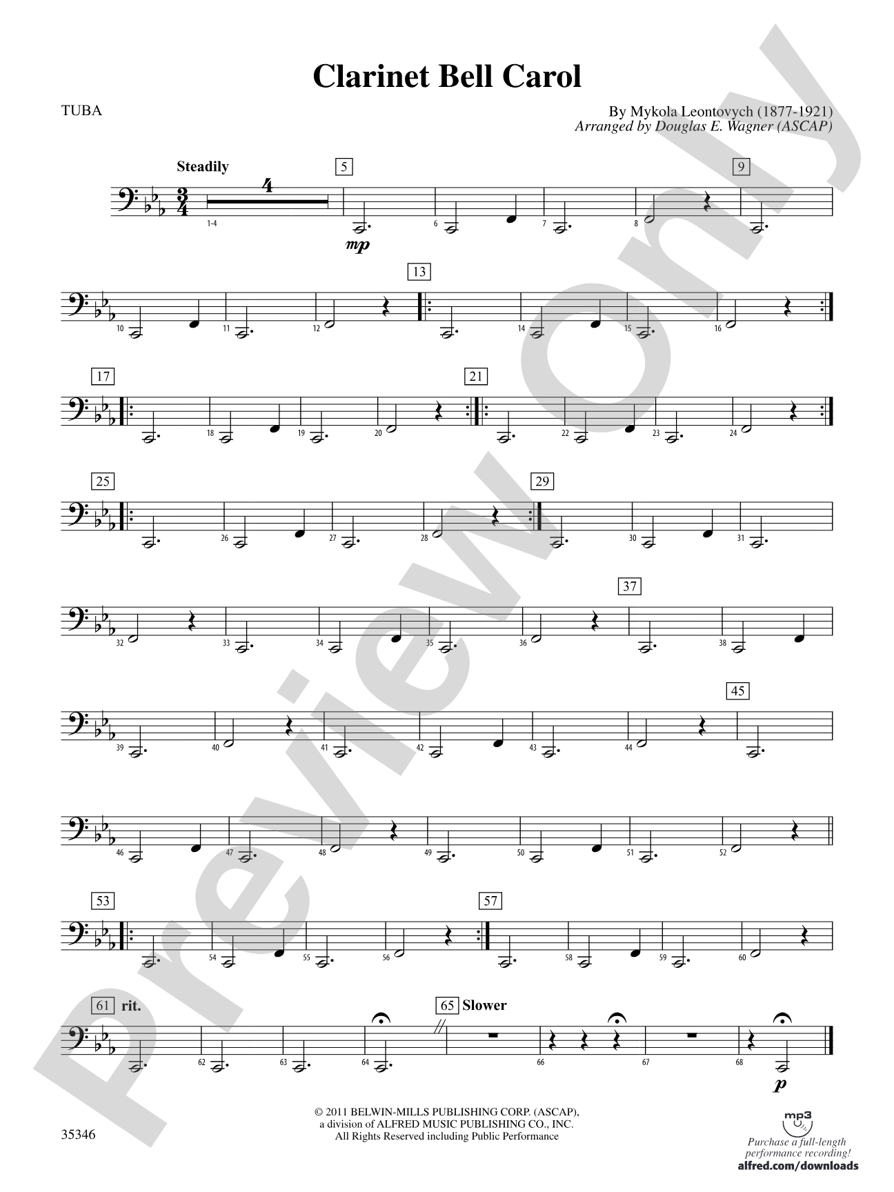 Clarinet Bell Carol: Tuba