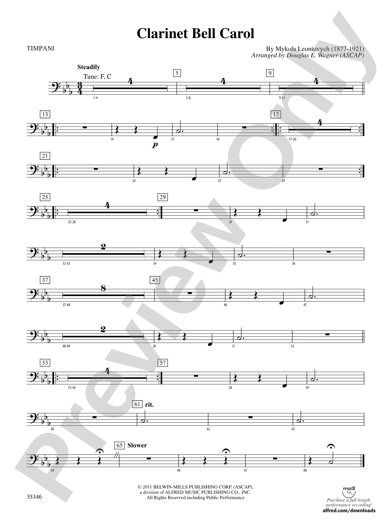 Clarinet Bell Carol: Timpani