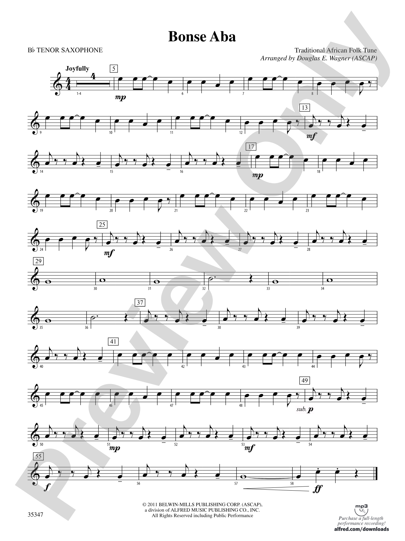 Bonse Aba: B-flat Tenor Saxophone