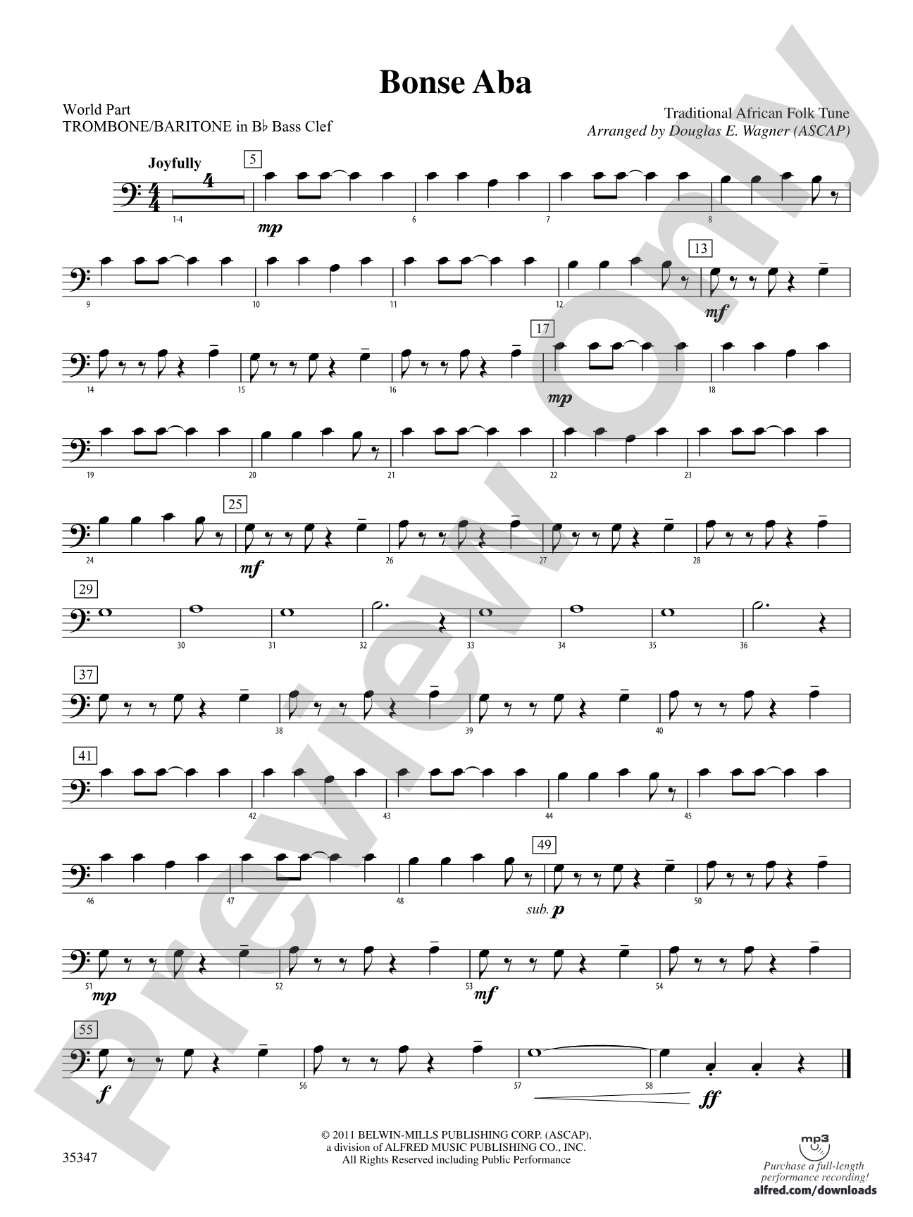 Bonse Aba: (wp) 1st B-flat Trombone B.C.