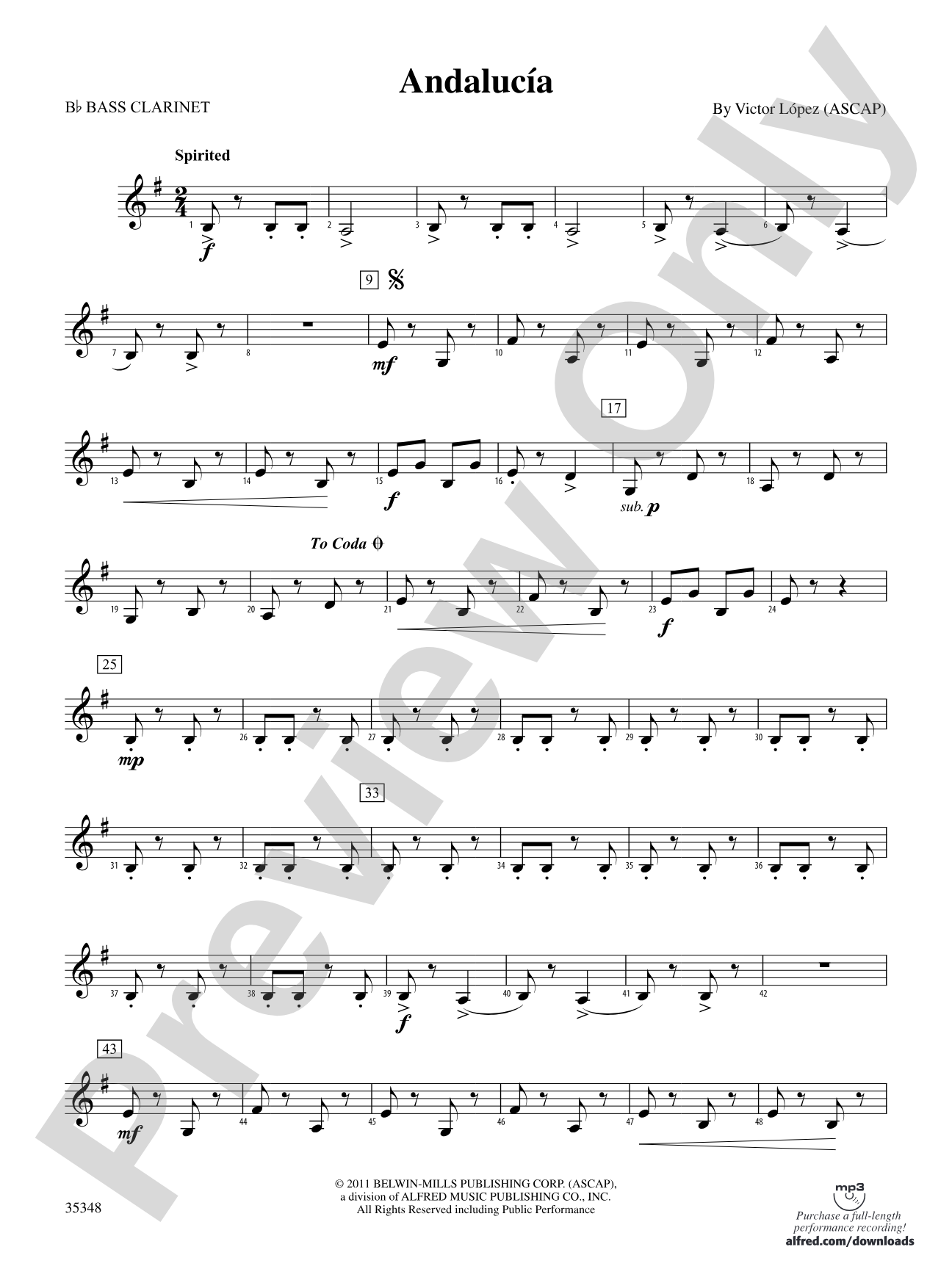 Andalucía: B-flat Bass Clarinet