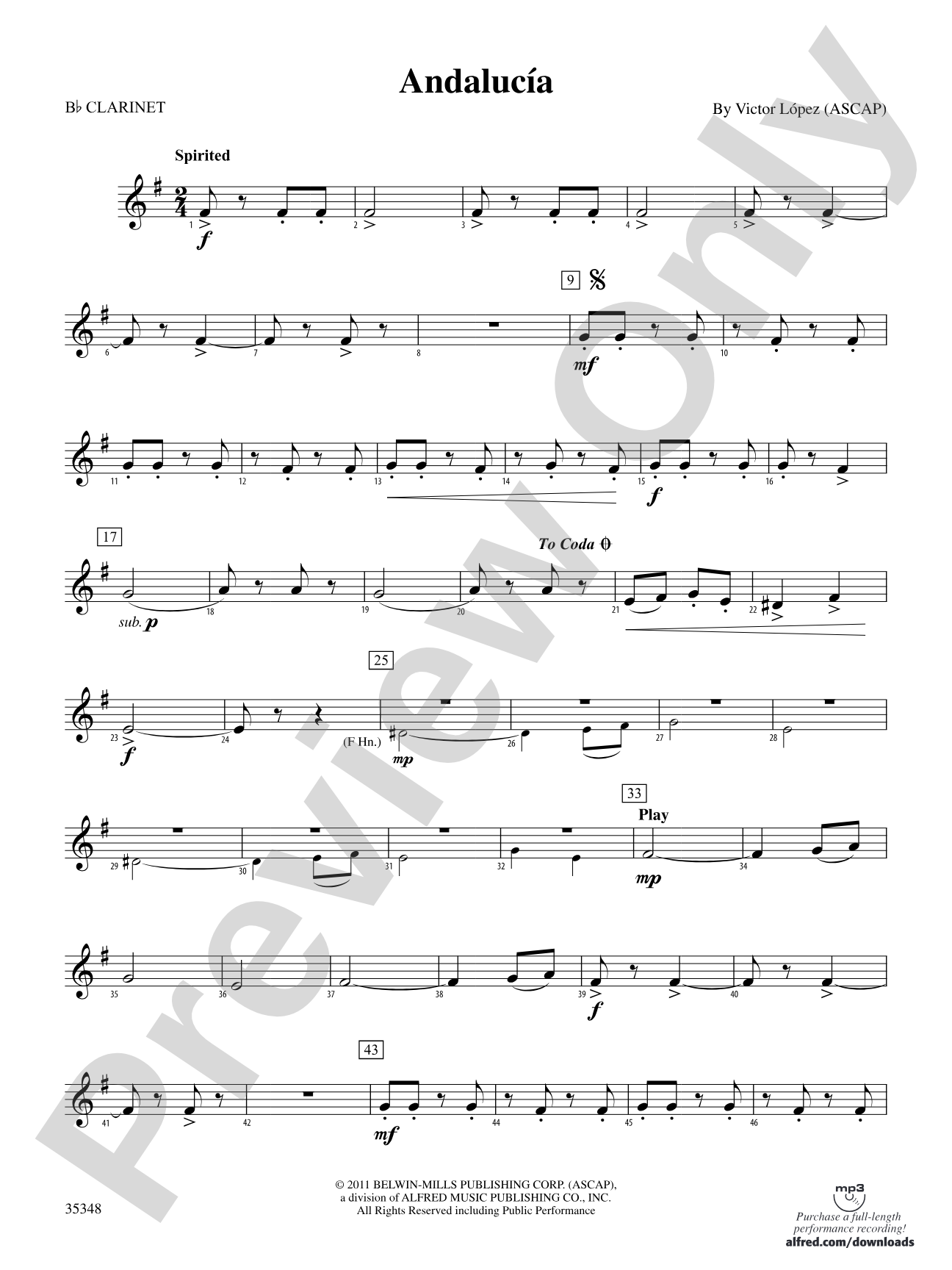 Andalucía: 1st B-flat Clarinet