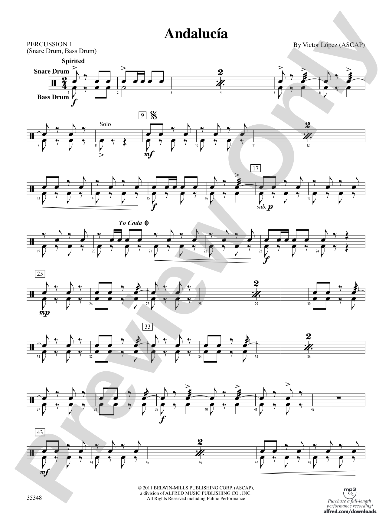 Andalucía: 1st Percussion