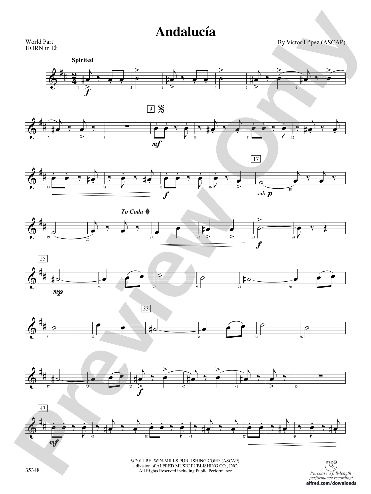 Andalucía: (wp) 1st Horn in E-flat