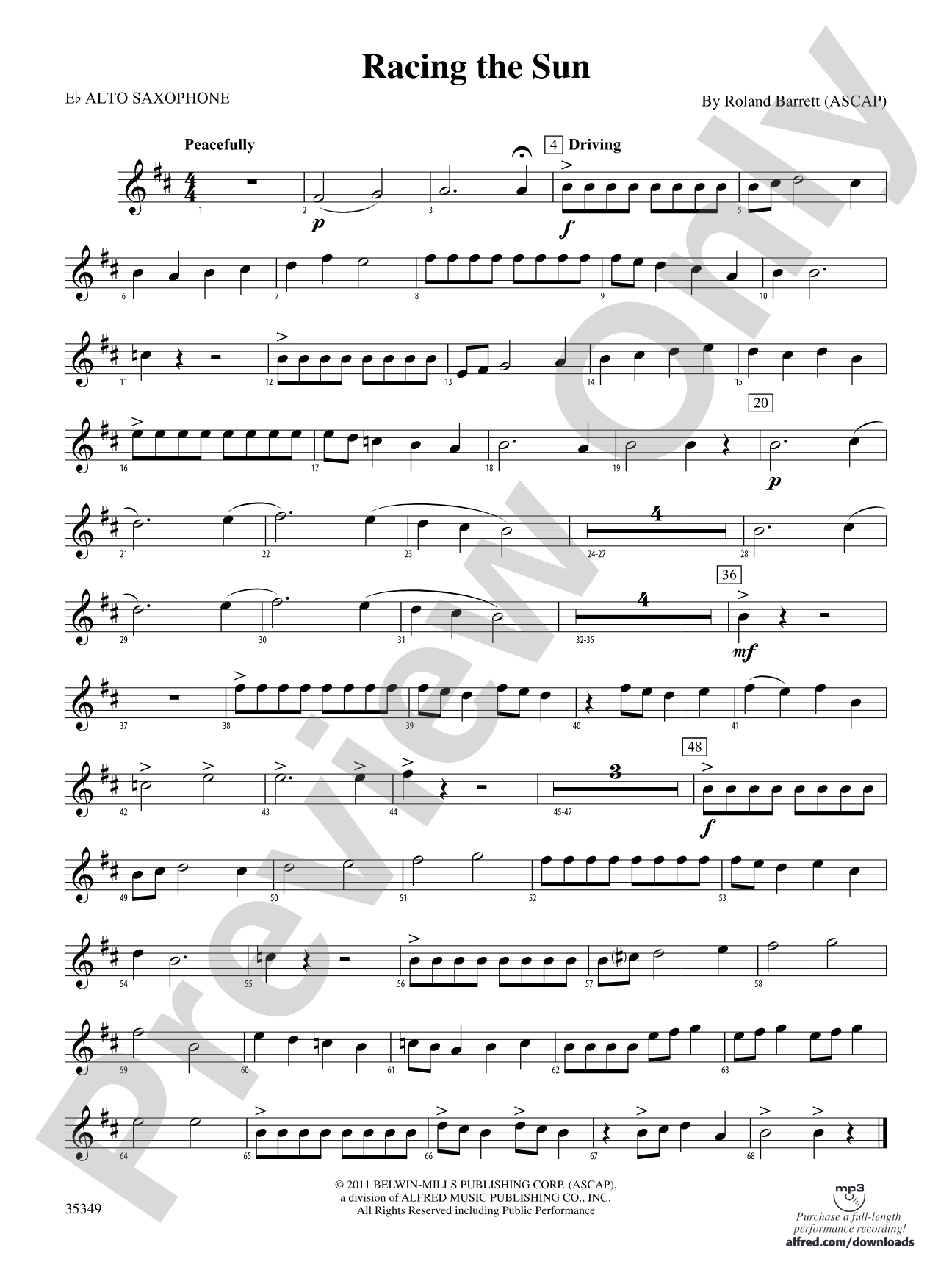 Racing the Sun: E-flat Alto Saxophone