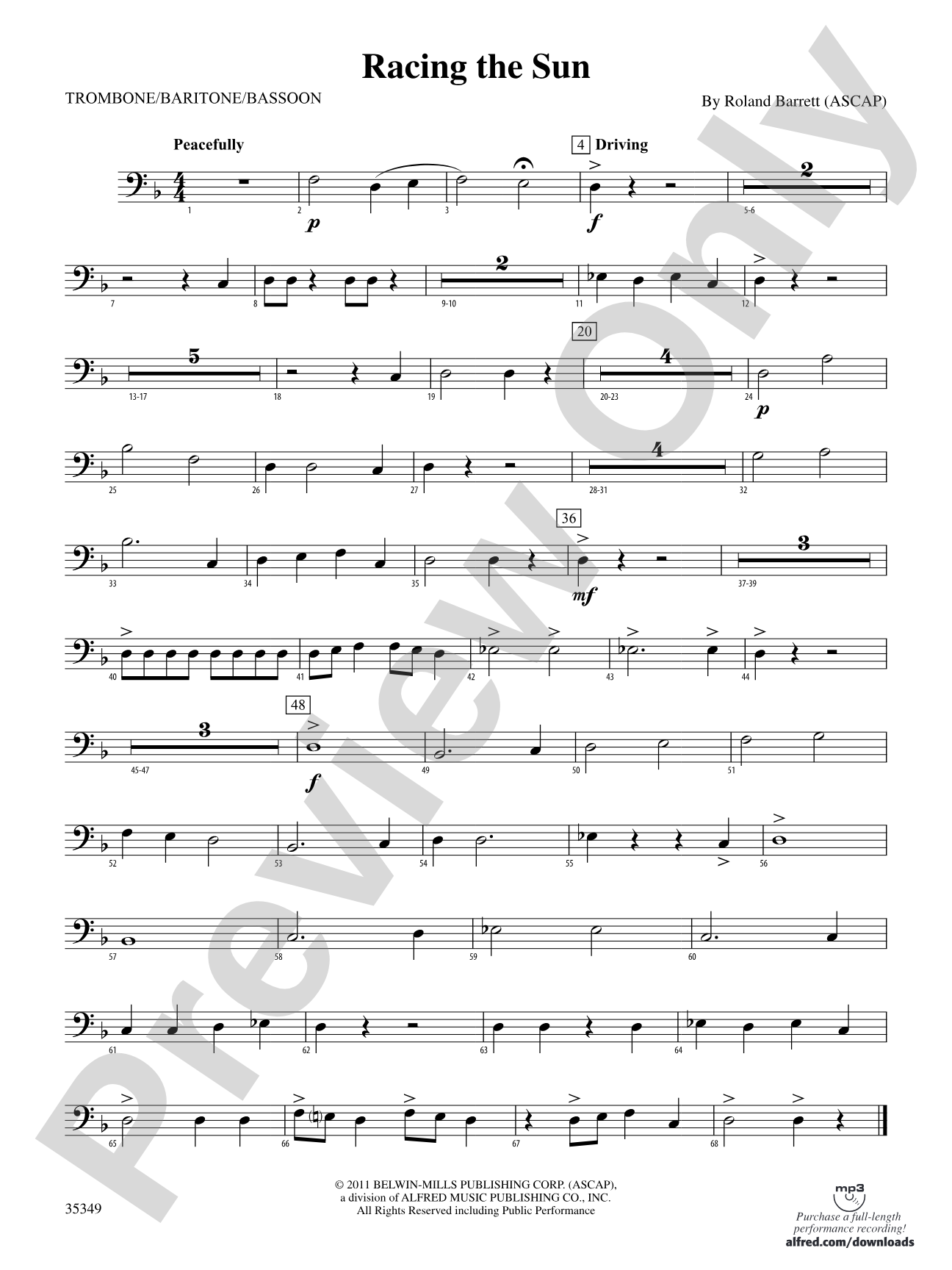 Racing the Sun: 1st Trombone