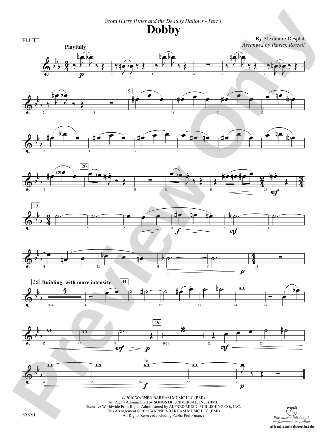 Dobby (from Harry Potter and the Deathly Hallows, Part 1): Flute