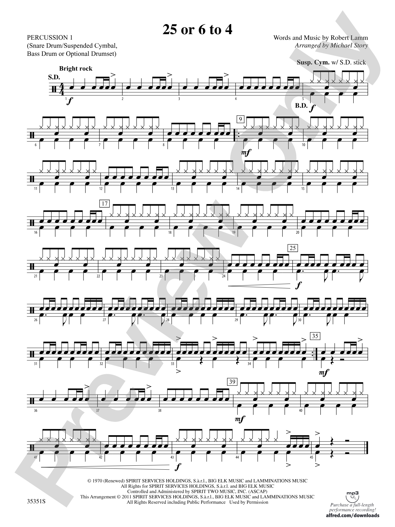 25 or 6 to 4: 1st Percussion