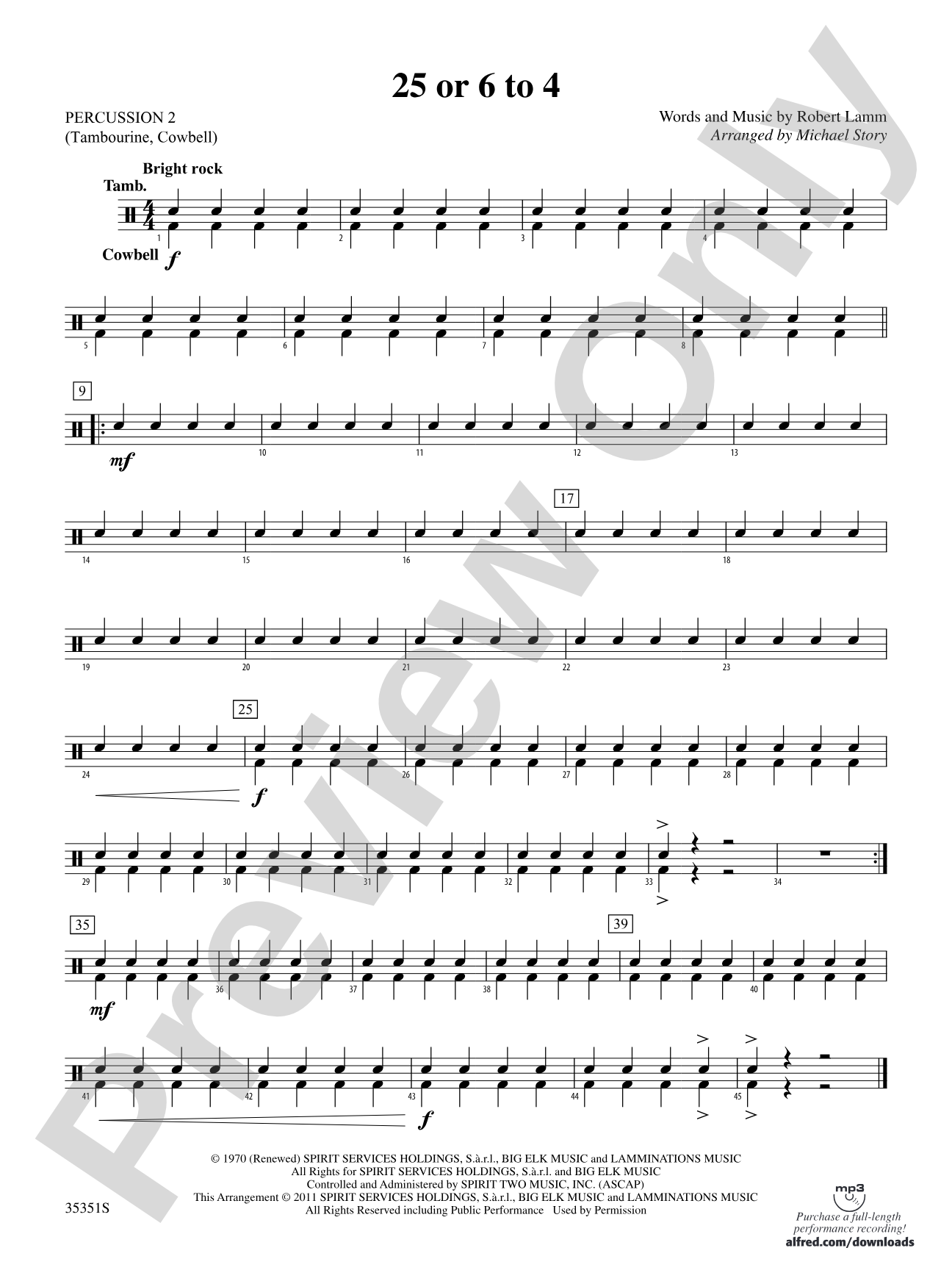 25 or 6 to 4: 2nd Percussion