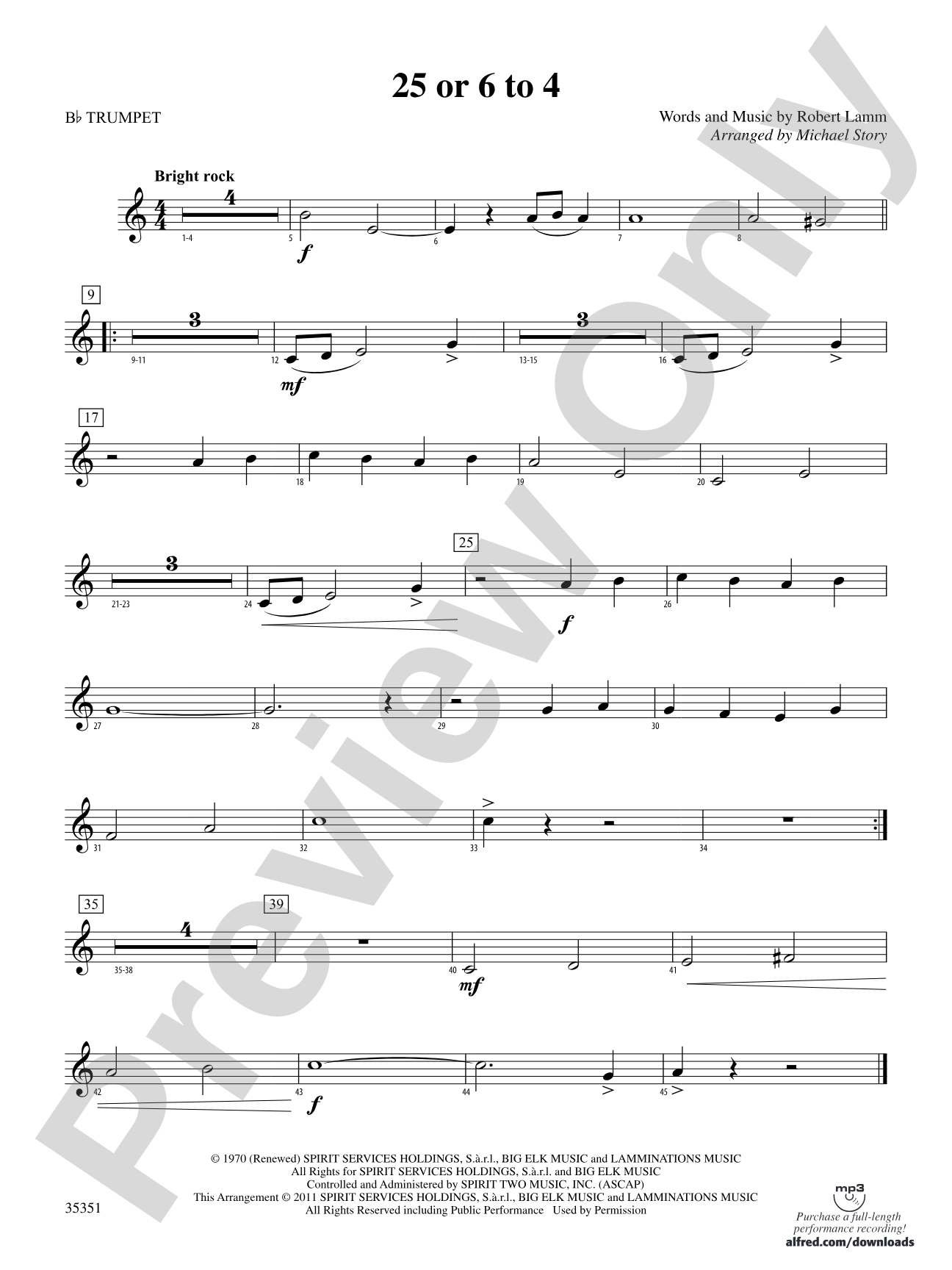 25 or 6 to 4: 1st B-flat Trumpet