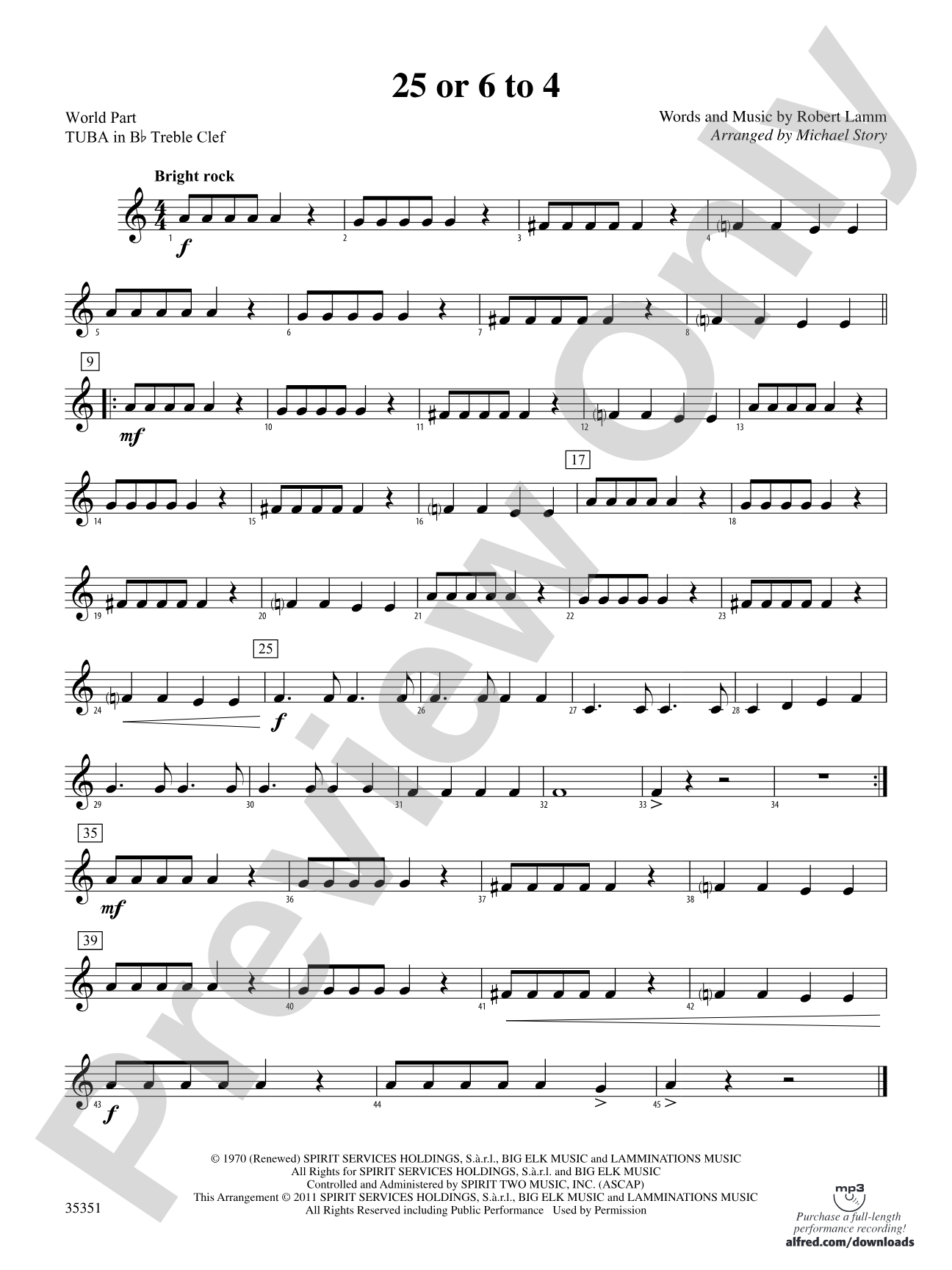 25 or 6 to 4: (wp) B-flat Tuba T.C.