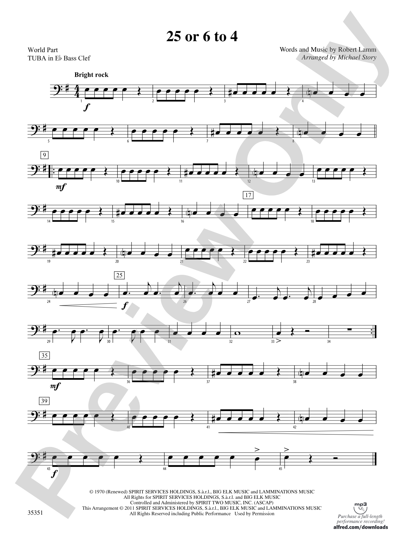 25 or 6 to 4: (wp) E-flat Tuba B.C.