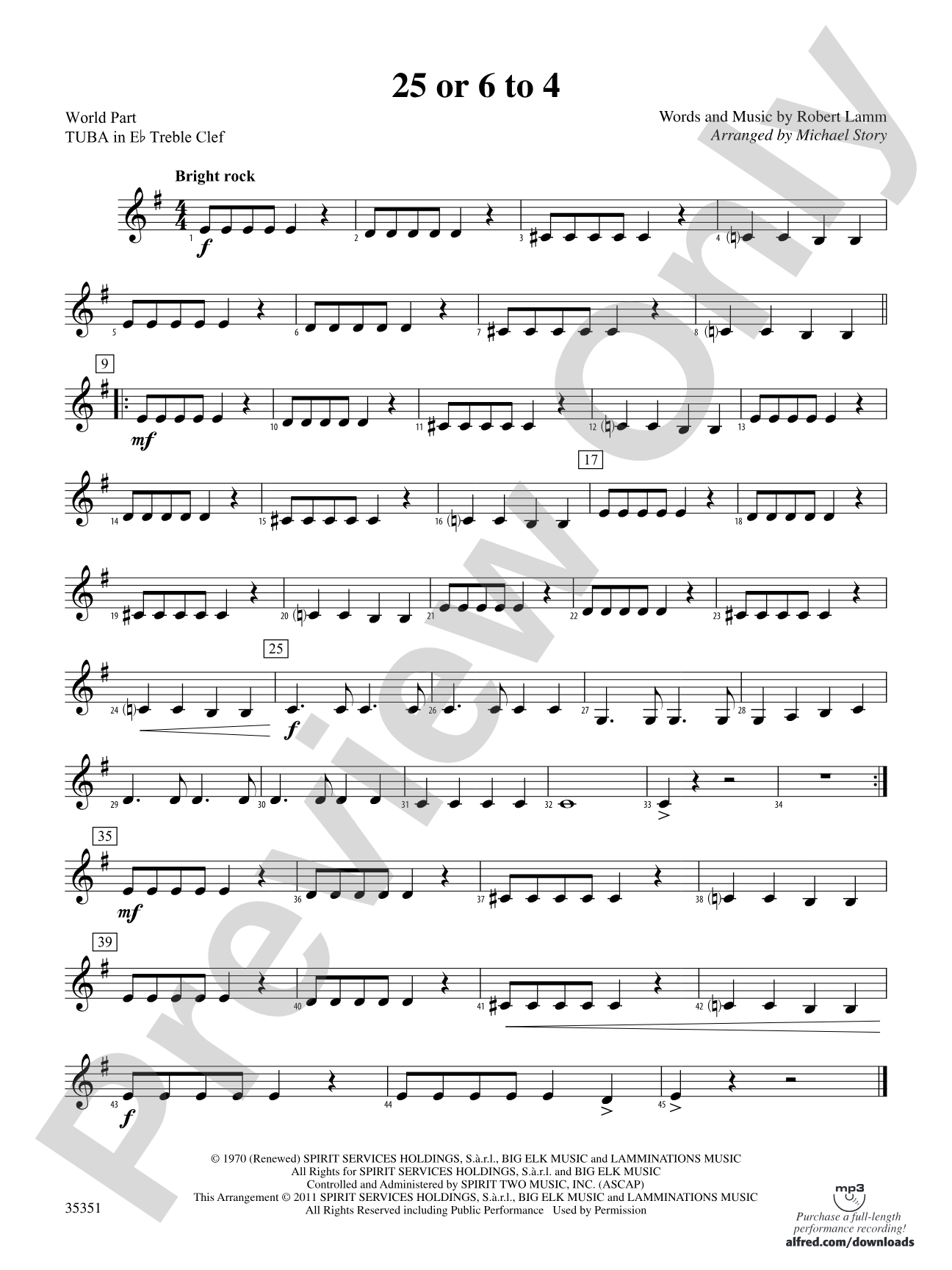 25 or 6 to 4: (wp) E-flat Tuba T.C.