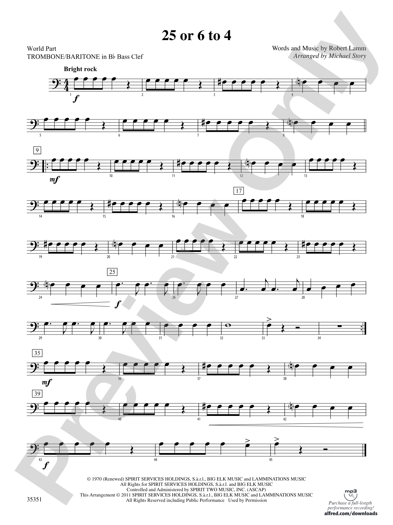 25 or 6 to 4: (wp) 1st B-flat Trombone B.C.