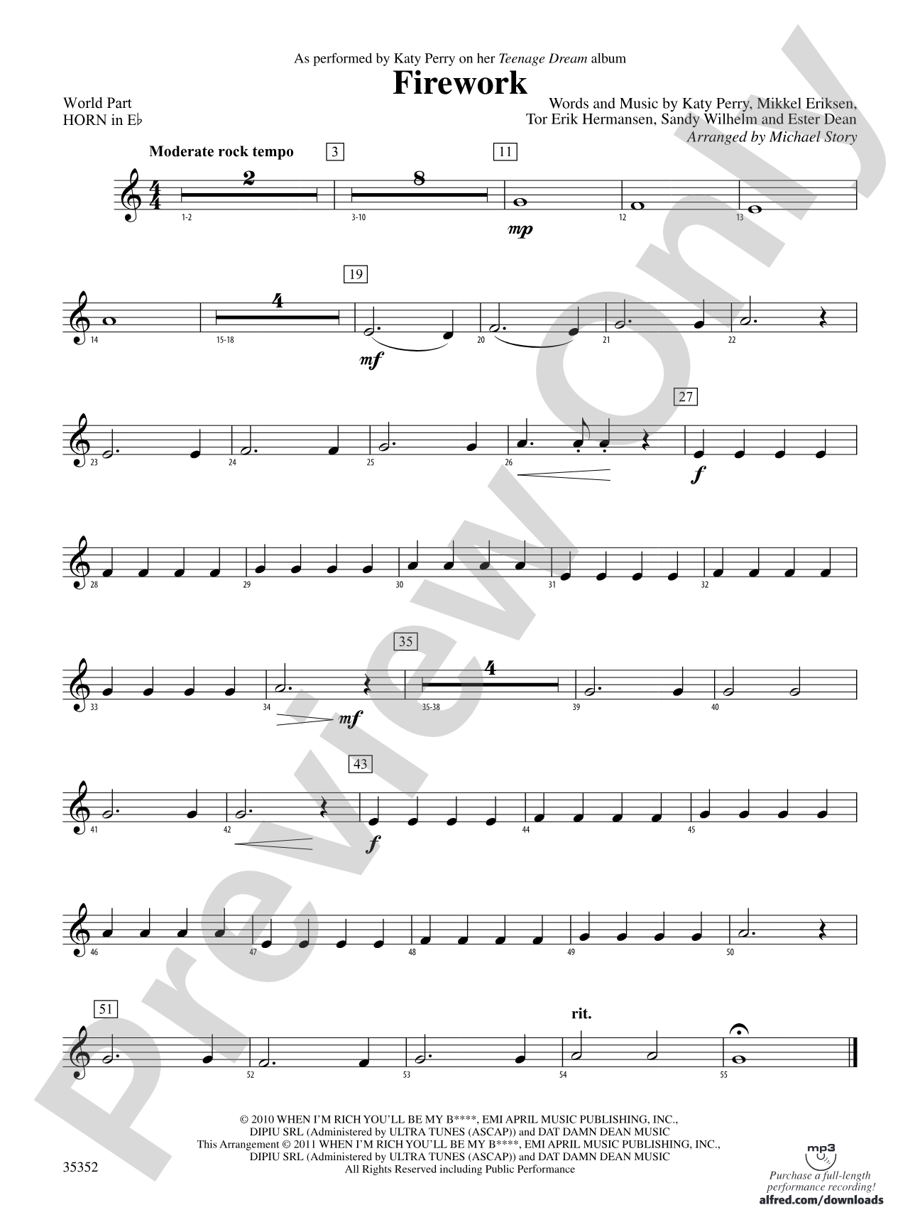 Firework: (wp) 1st Horn in E-flat
