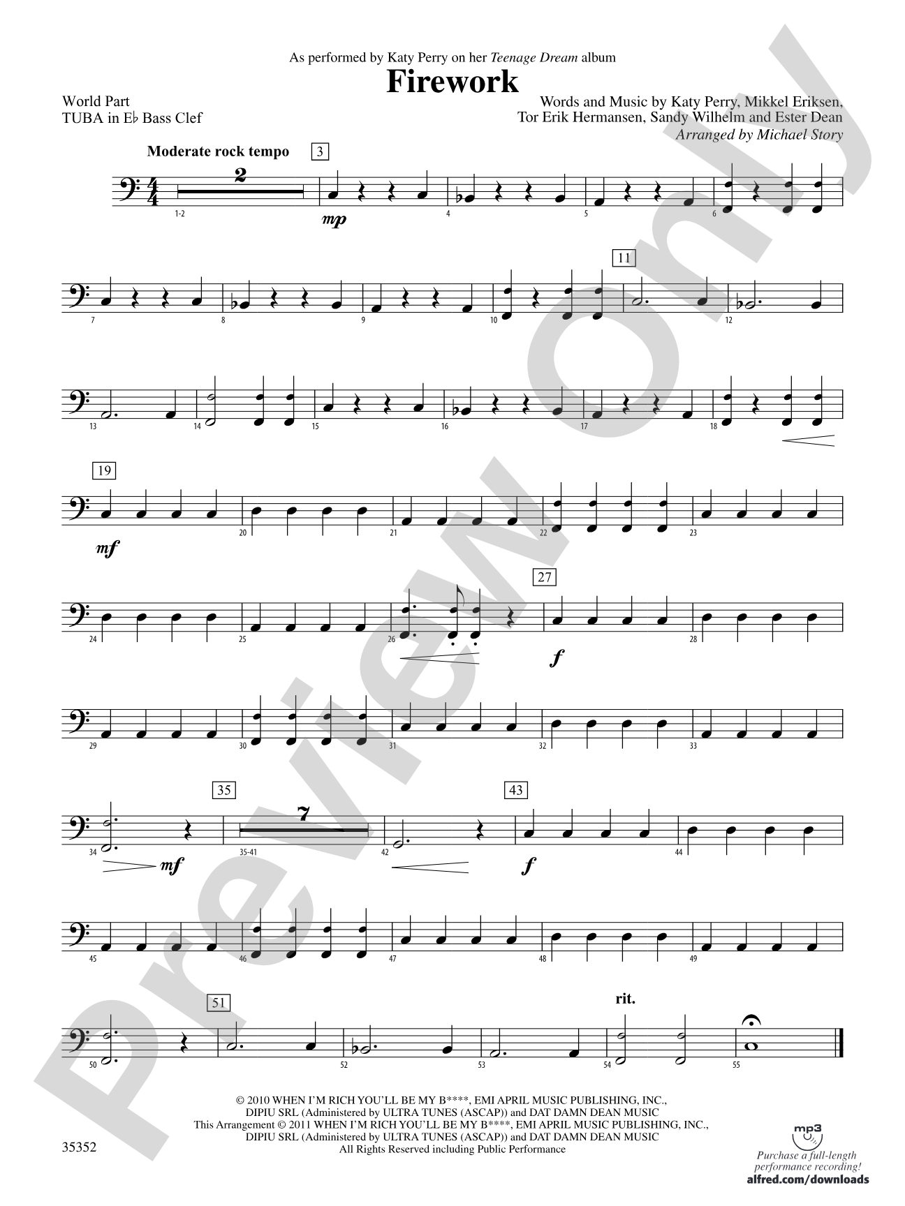 Firework: (wp) E-flat Tuba B.C.