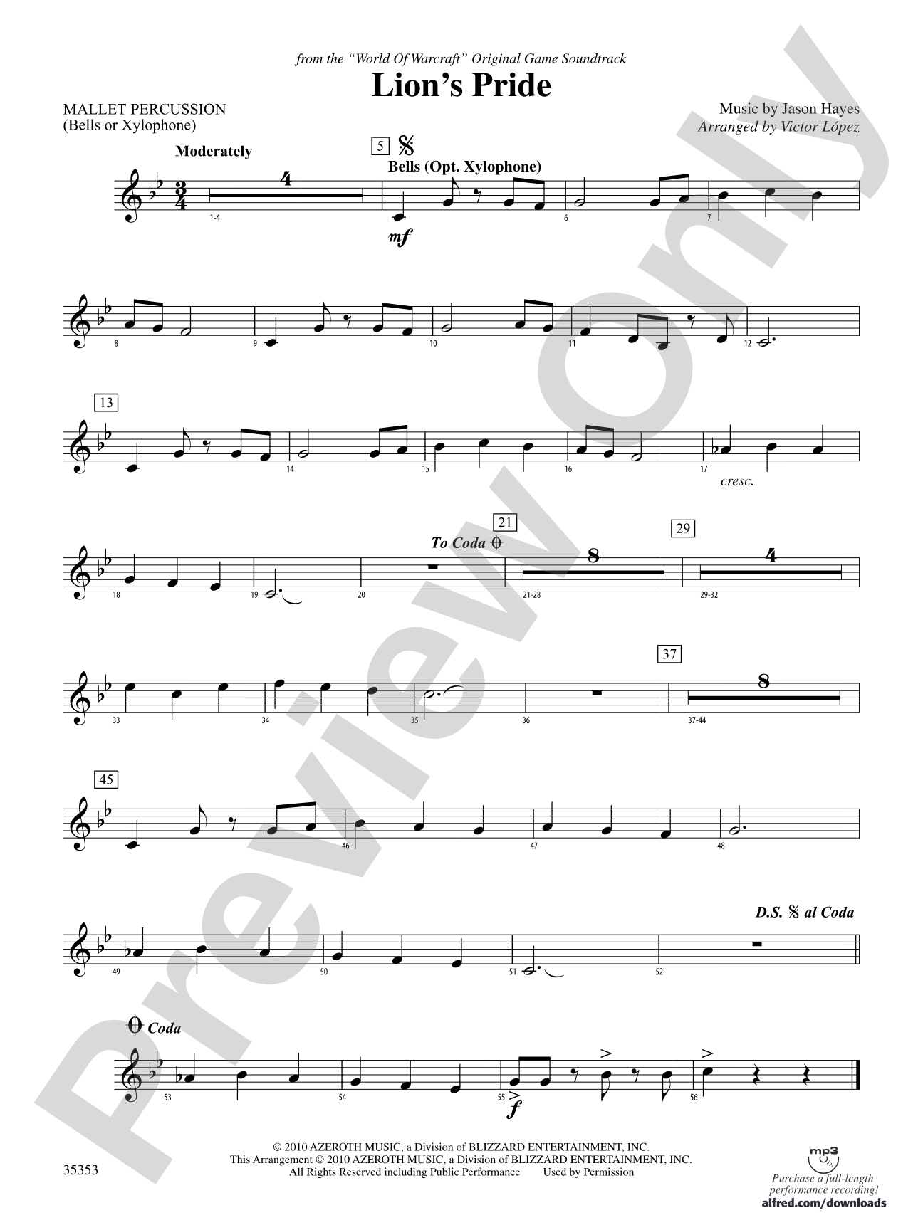 Lion's Pride (from the "World of Warcraft" Original Game Soundtrack): Mallets