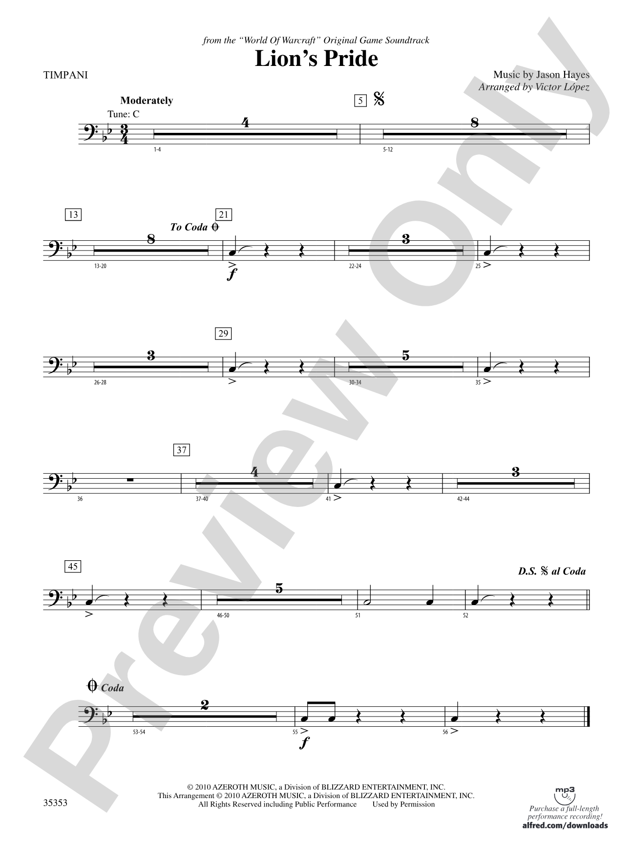 Lion's Pride (from the "World of Warcraft" Original Game Soundtrack): Timpani
