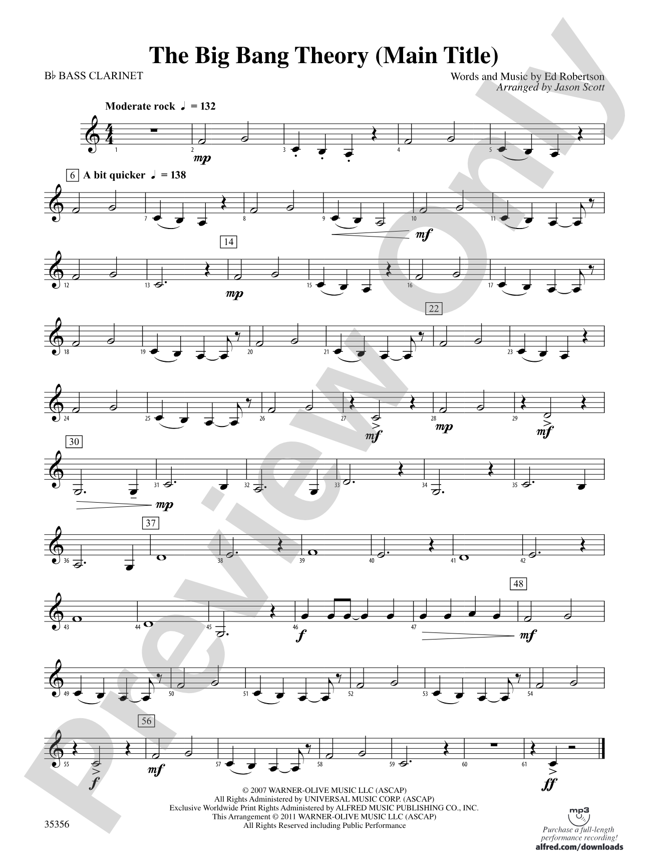 The Big Bang Theory (Main Title): B-flat Bass Clarinet