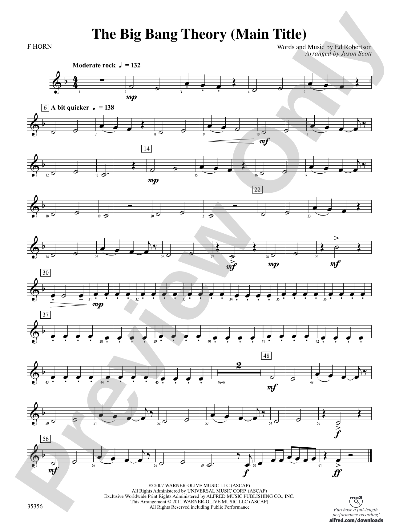 The Big Bang Theory (Main Title): 1st F Horn