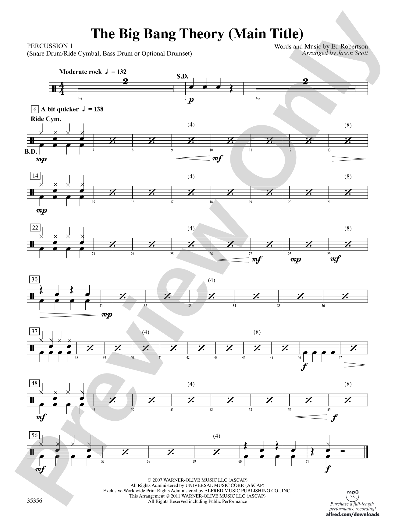 The Big Bang Theory (Main Title): 1st Percussion