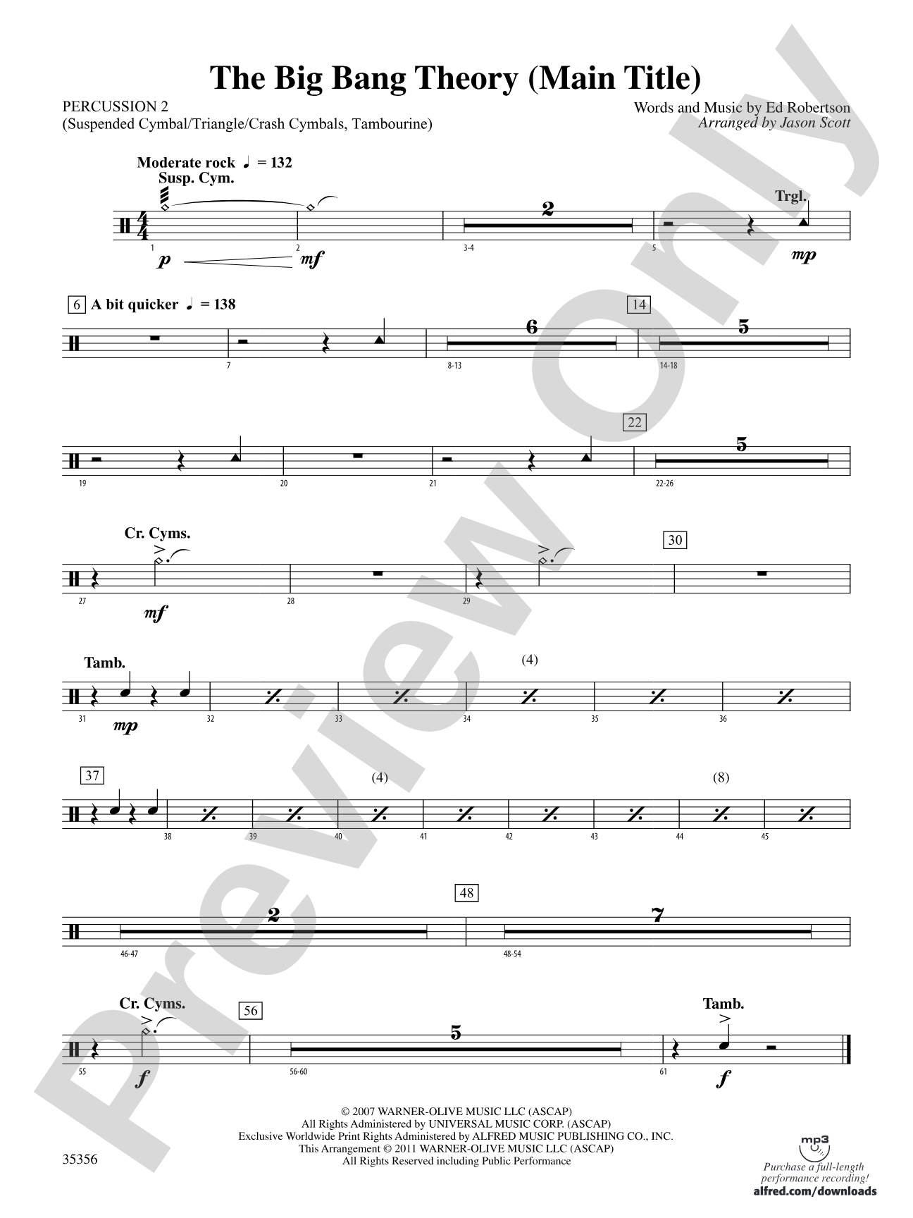The Big Bang Theory (Main Title): 2nd Percussion