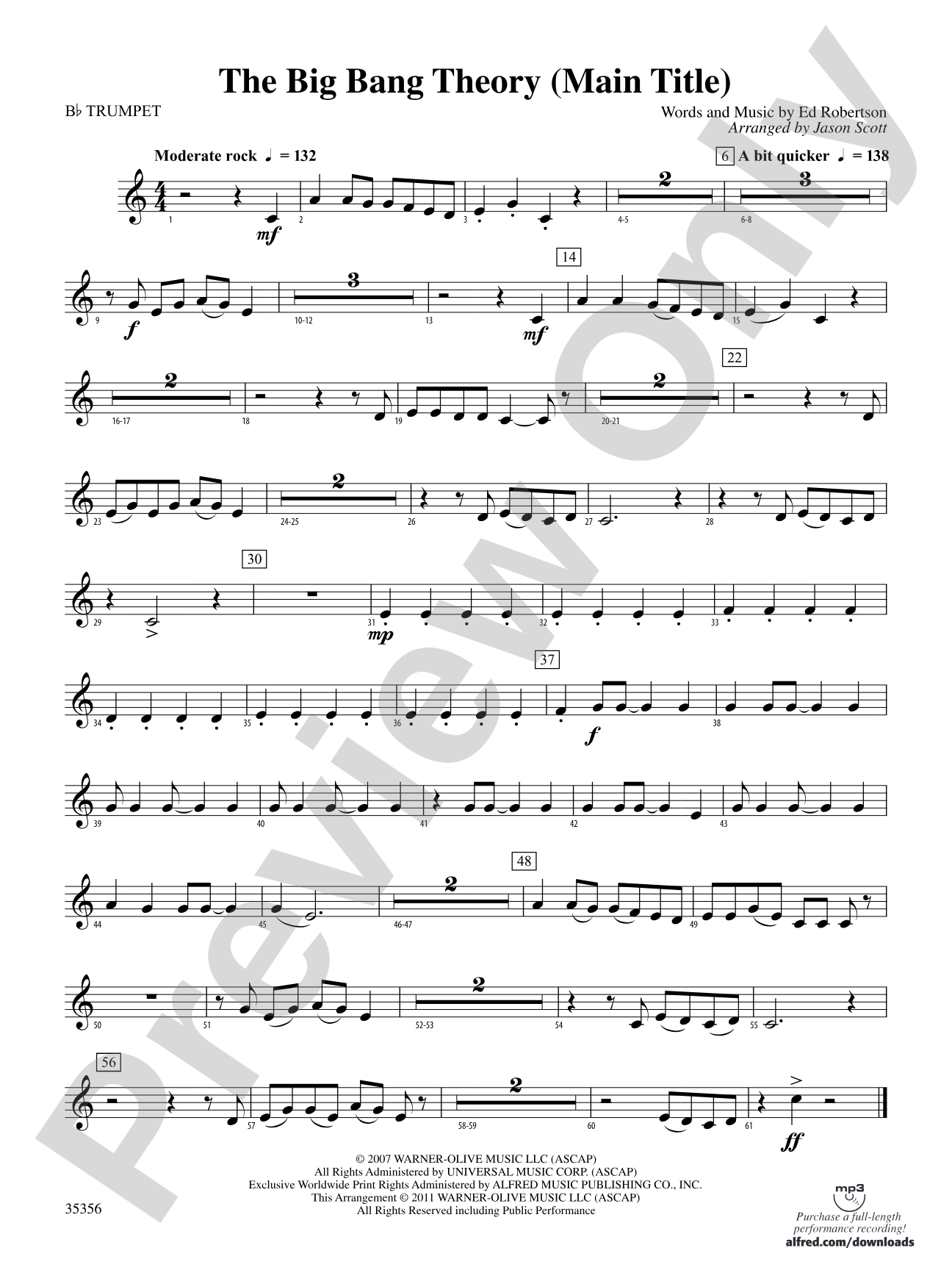 The Big Bang Theory (Main Title): 1st B-flat Trumpet