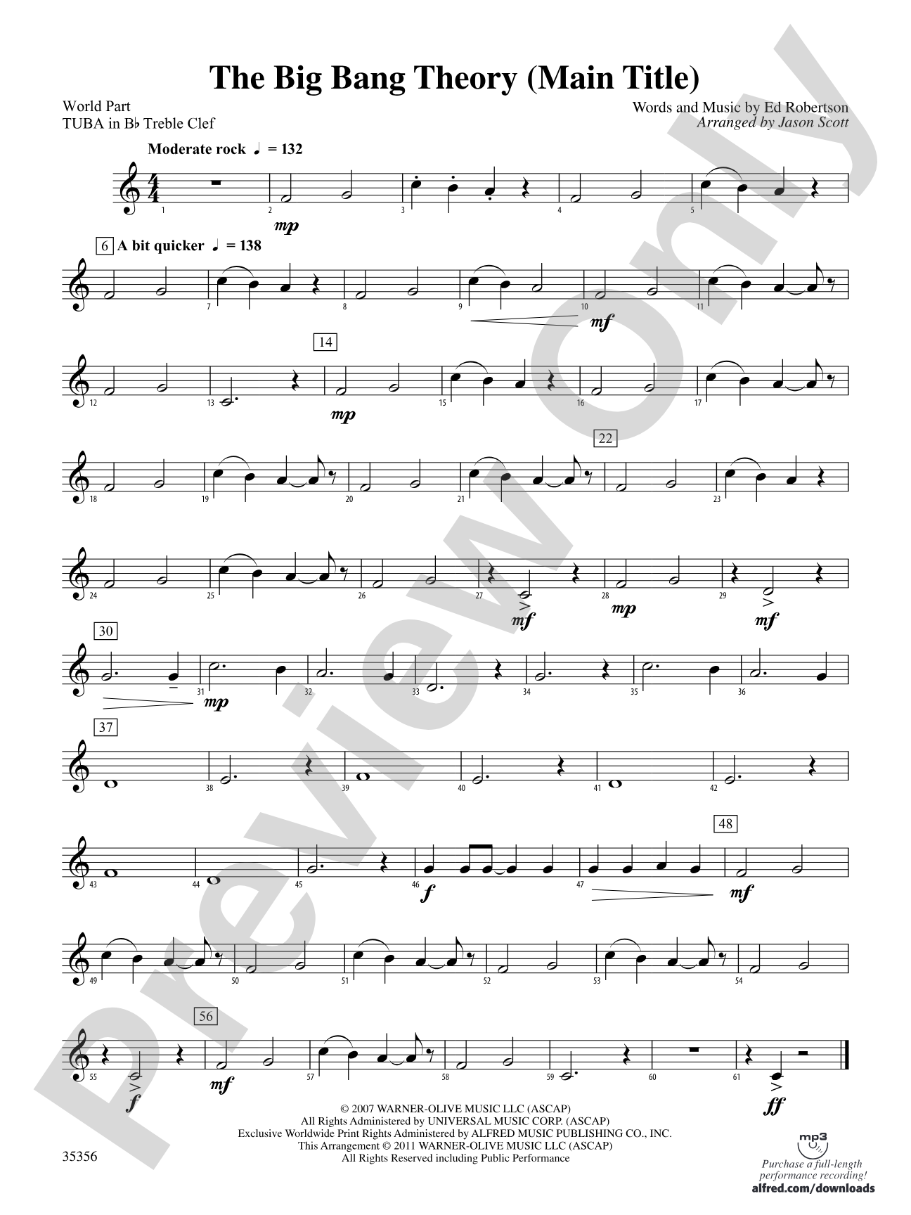 The Big Bang Theory (Main Title): (wp) B-flat Tuba T.C.