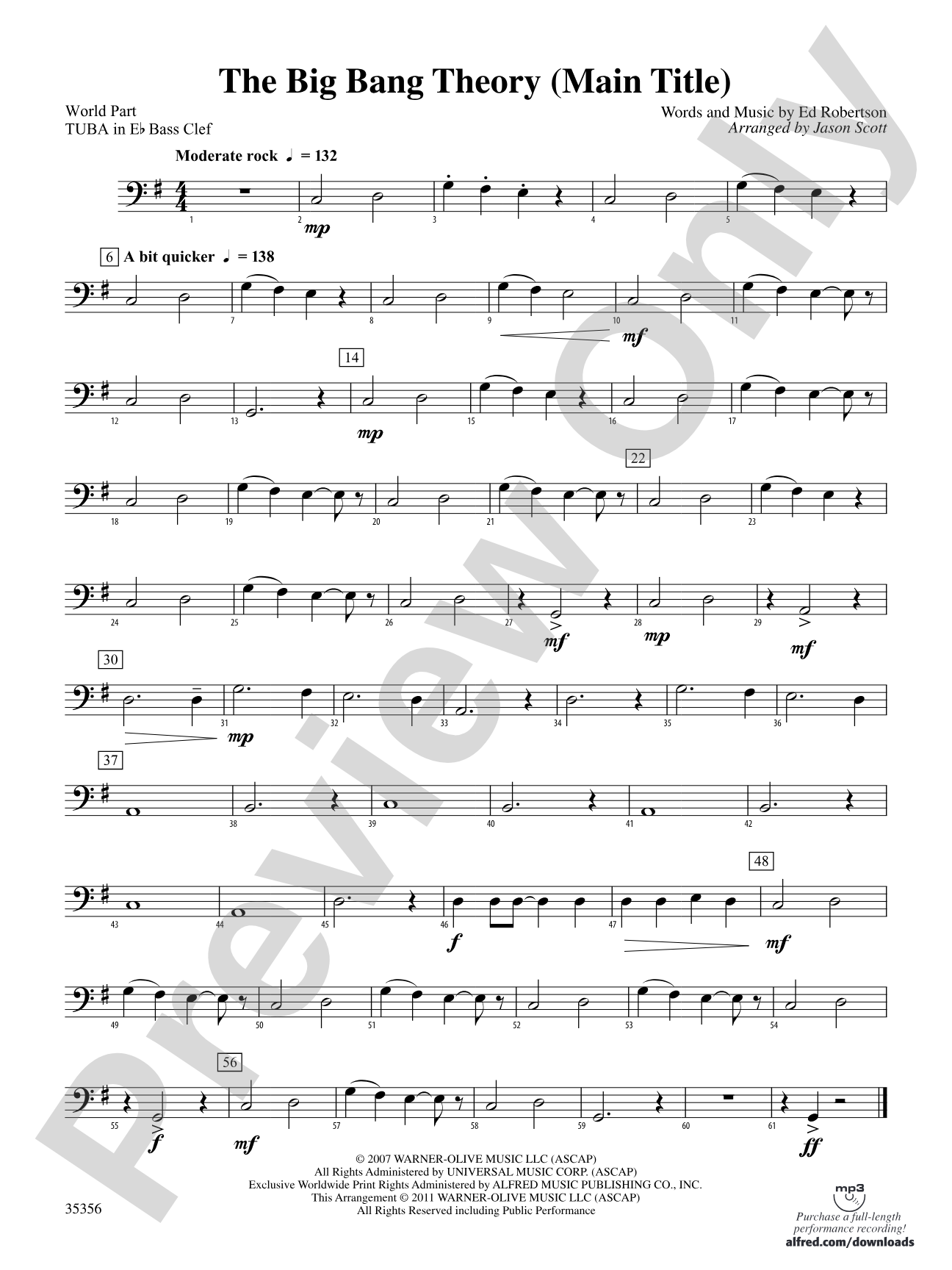The Big Bang Theory (Main Title): (wp) E-flat Tuba B.C.