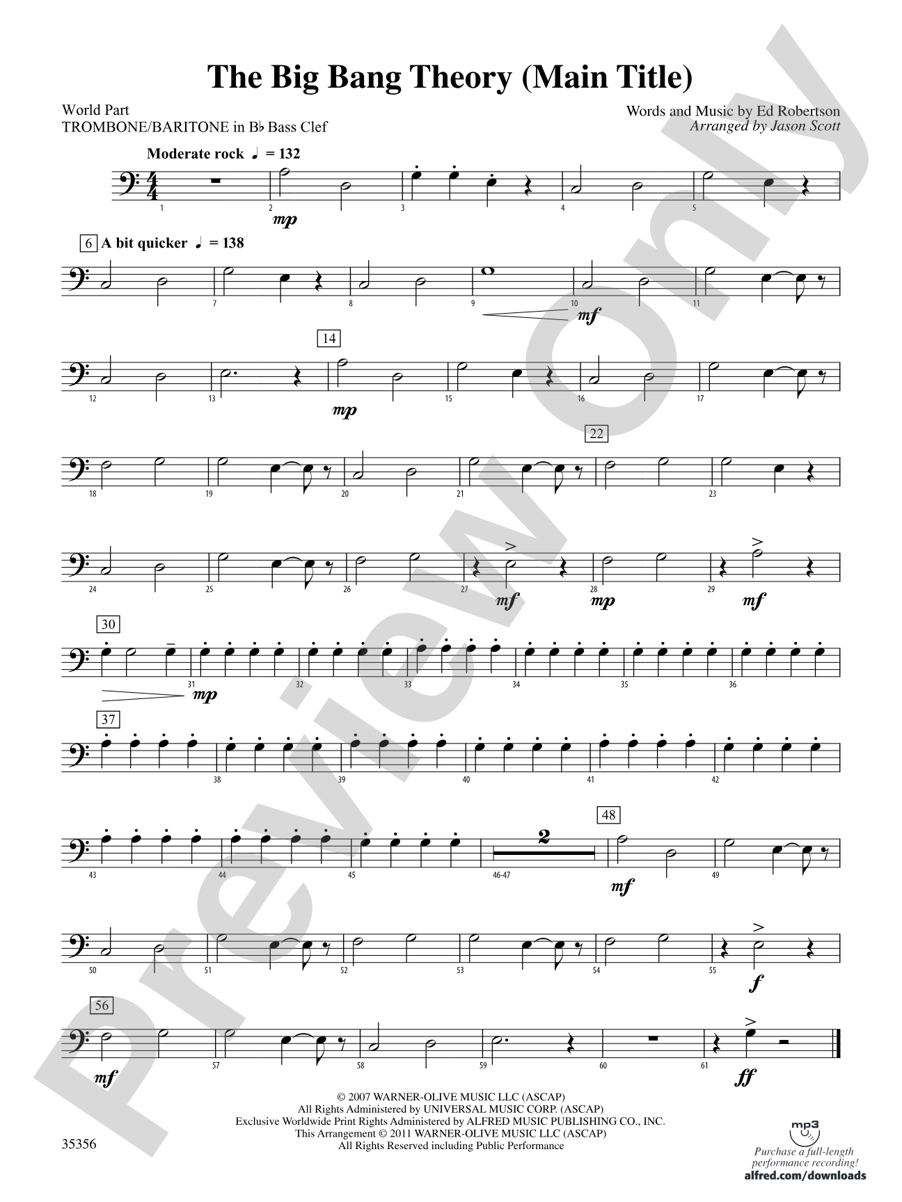 The Big Bang Theory (Main Title): (wp) 1st B-flat Trombone B.C.