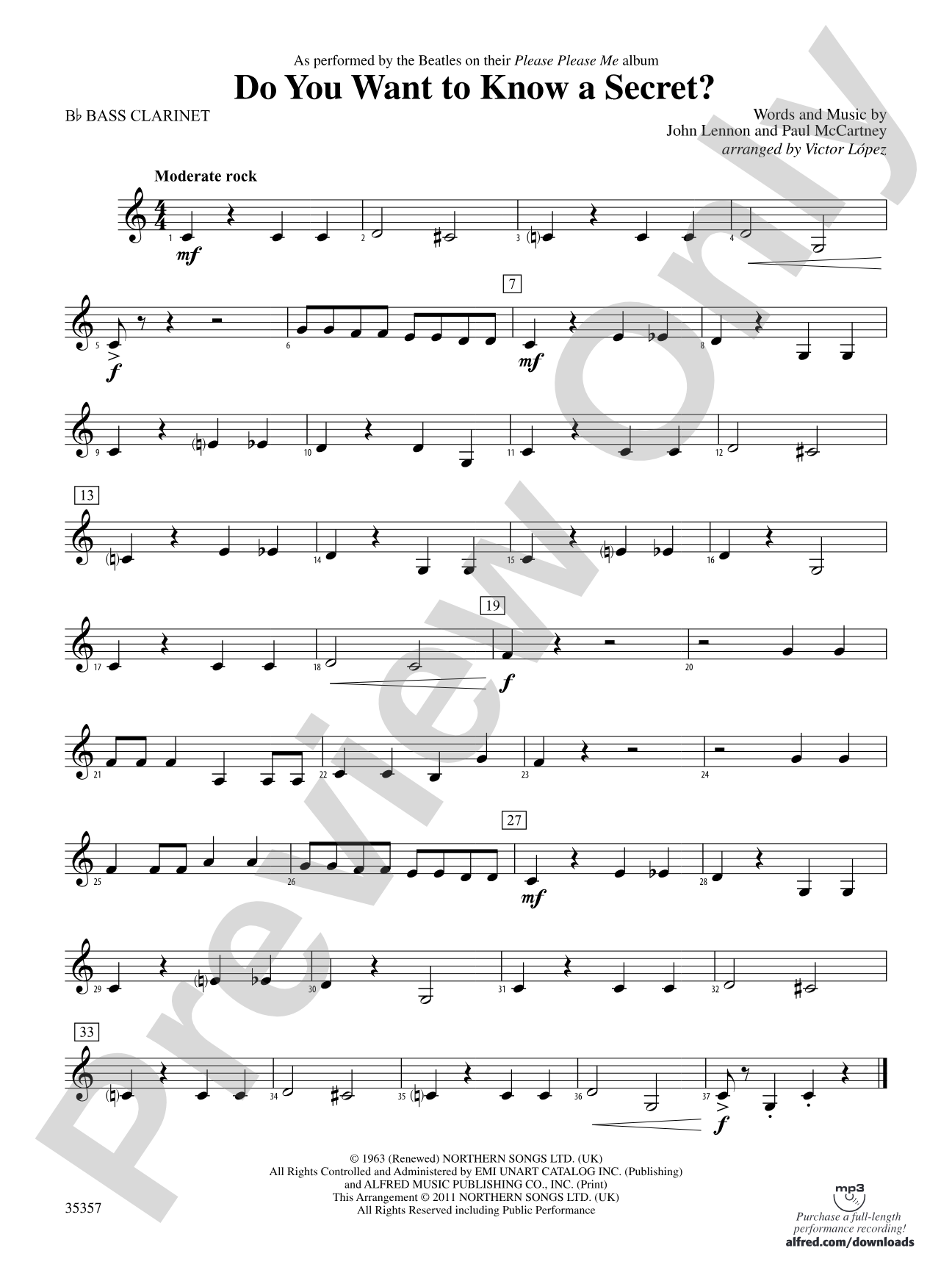 Do You Want to Know a Secret?: B-flat Bass Clarinet