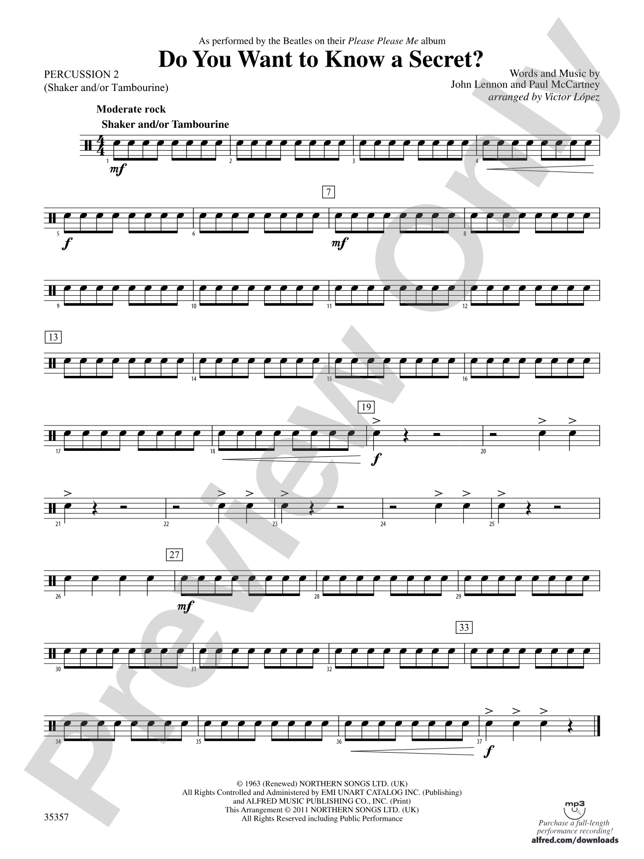Do You Want to Know a Secret?: 2nd Percussion